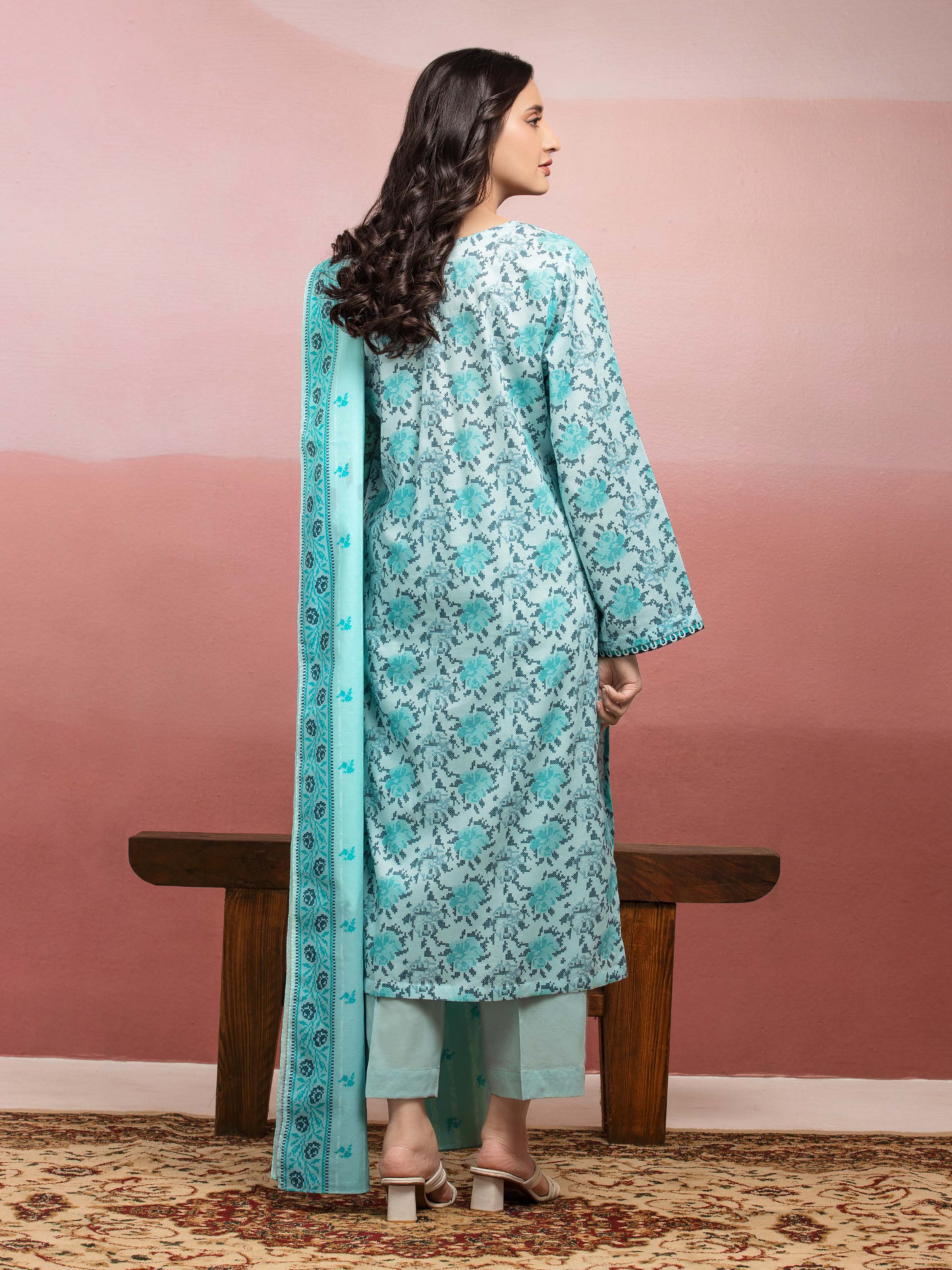 Unstitched Printed Lawn Suit - EWU5A1-35229-3P - Image 2