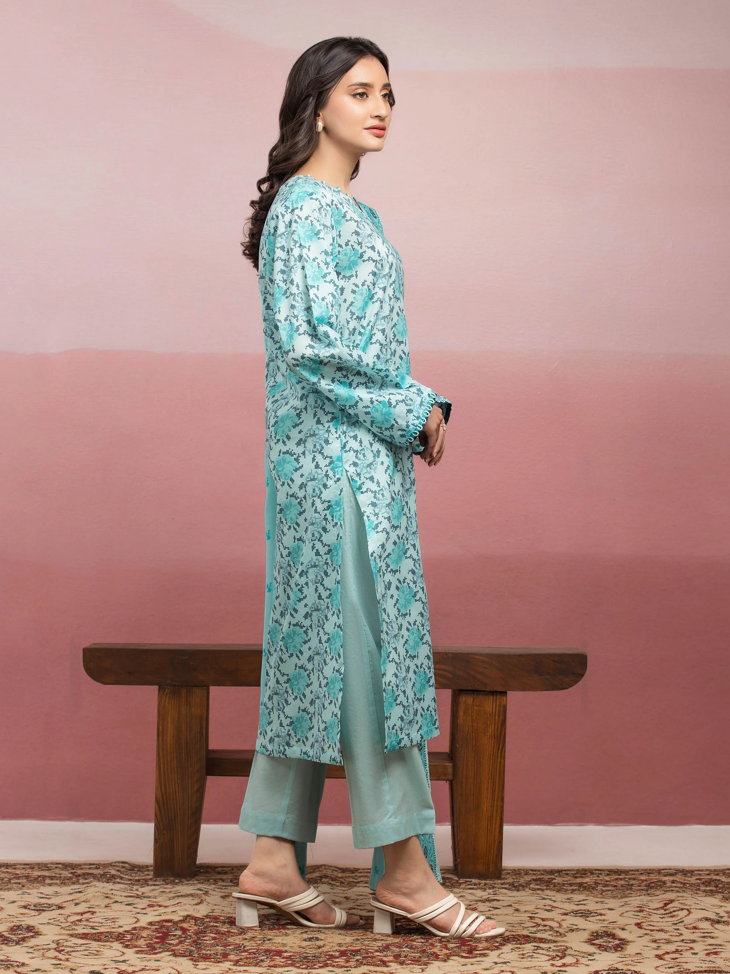 Unstitched Printed Lawn Suit - EWU5A1-35229-3P - Image 3