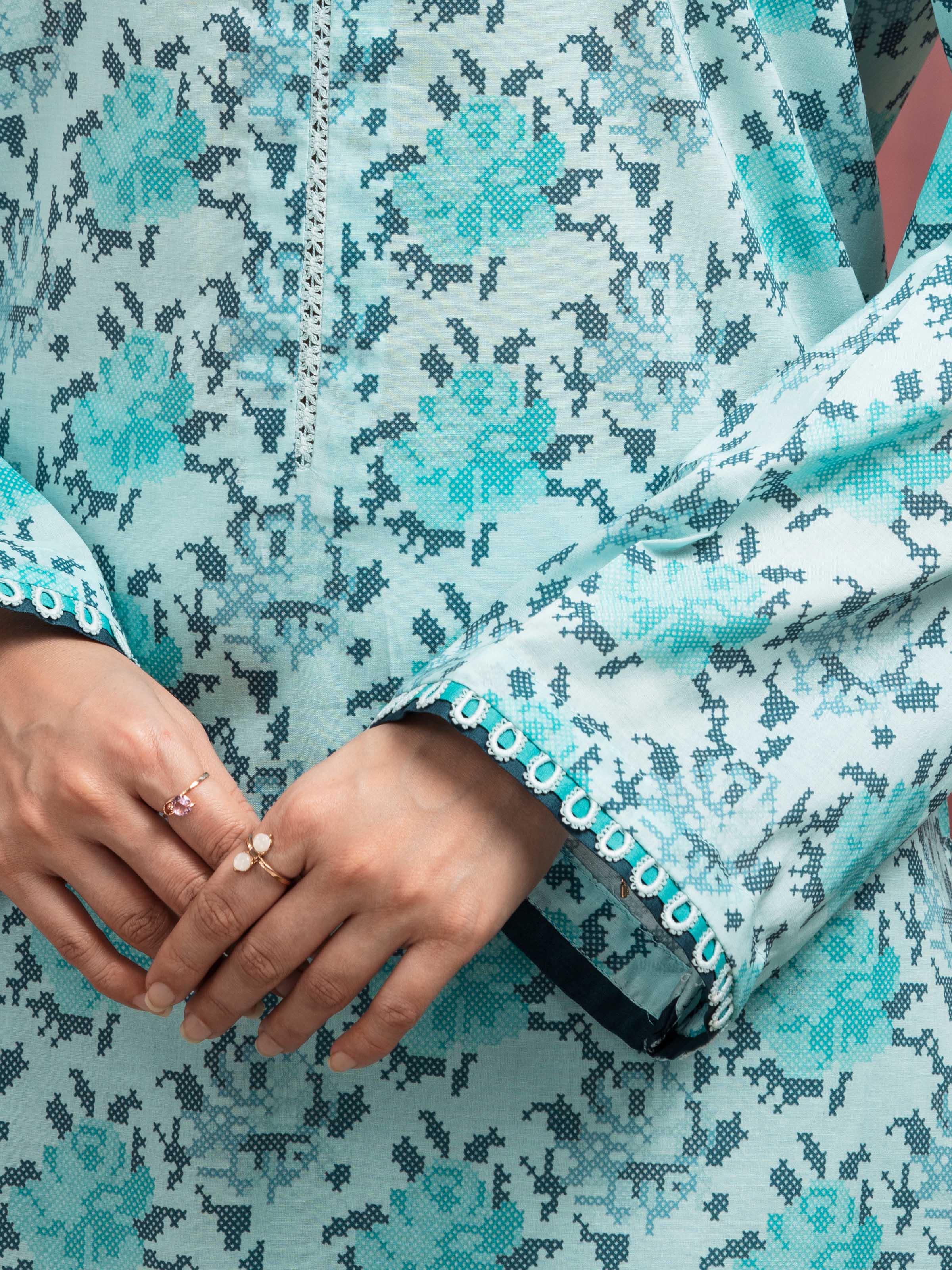 Unstitched Printed Lawn Suit - EWU5A1-35229-3P - Image 6