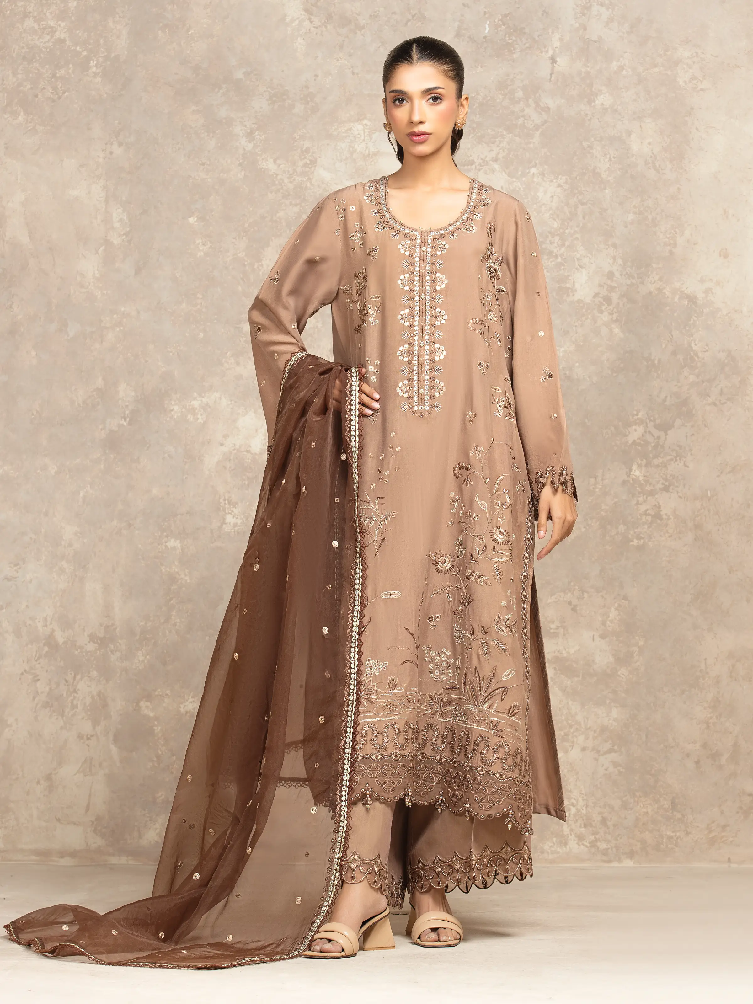 Unstitched Embroidered Viscose Suit - EWU5V19-32049-3P