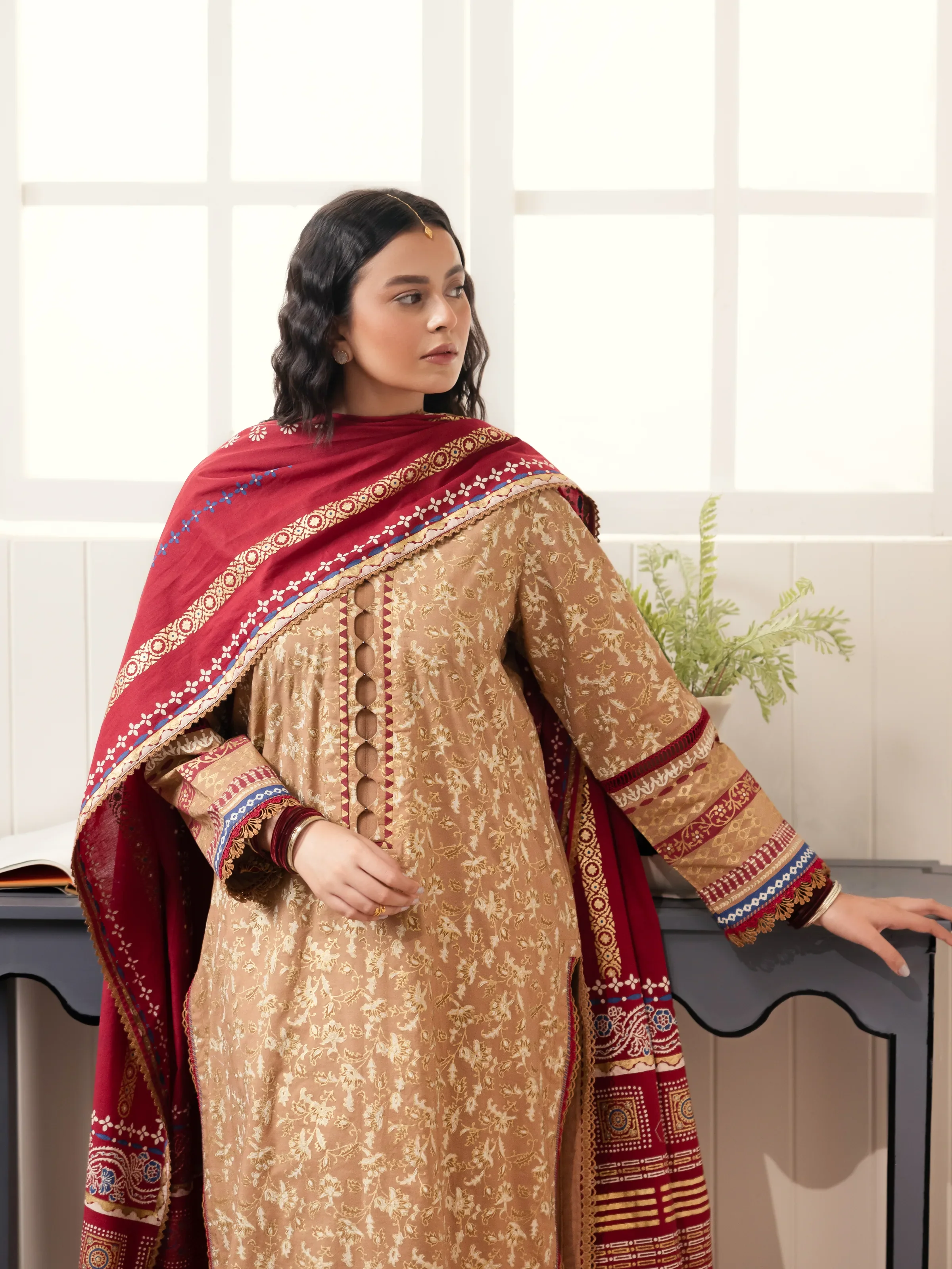 Unstitched Block Print Cambric Suit - EWU24M1-047 - Image 3