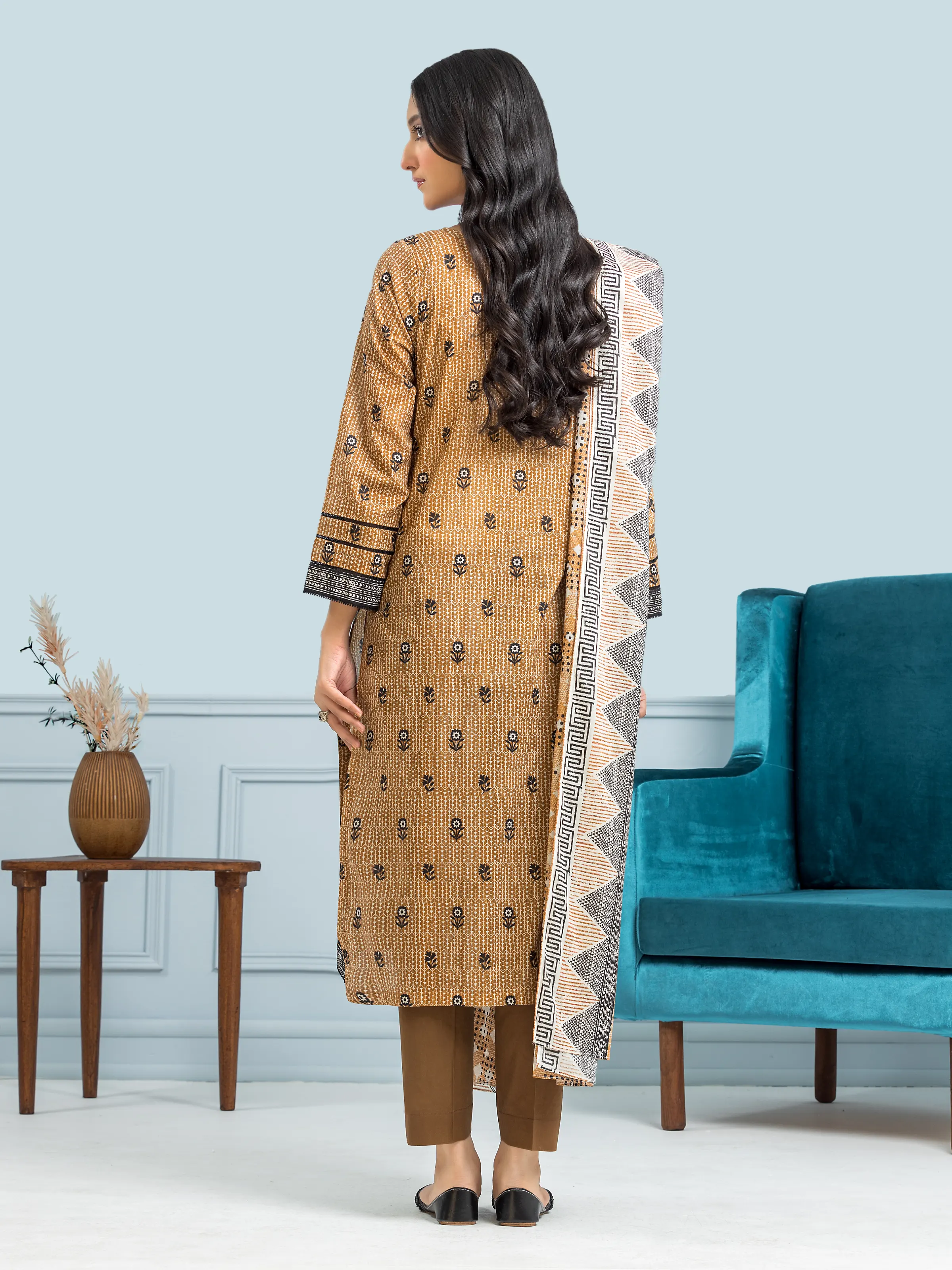 Unstitched Printed Khaddar Suit - EWU24A3-28151-3P - Image 2