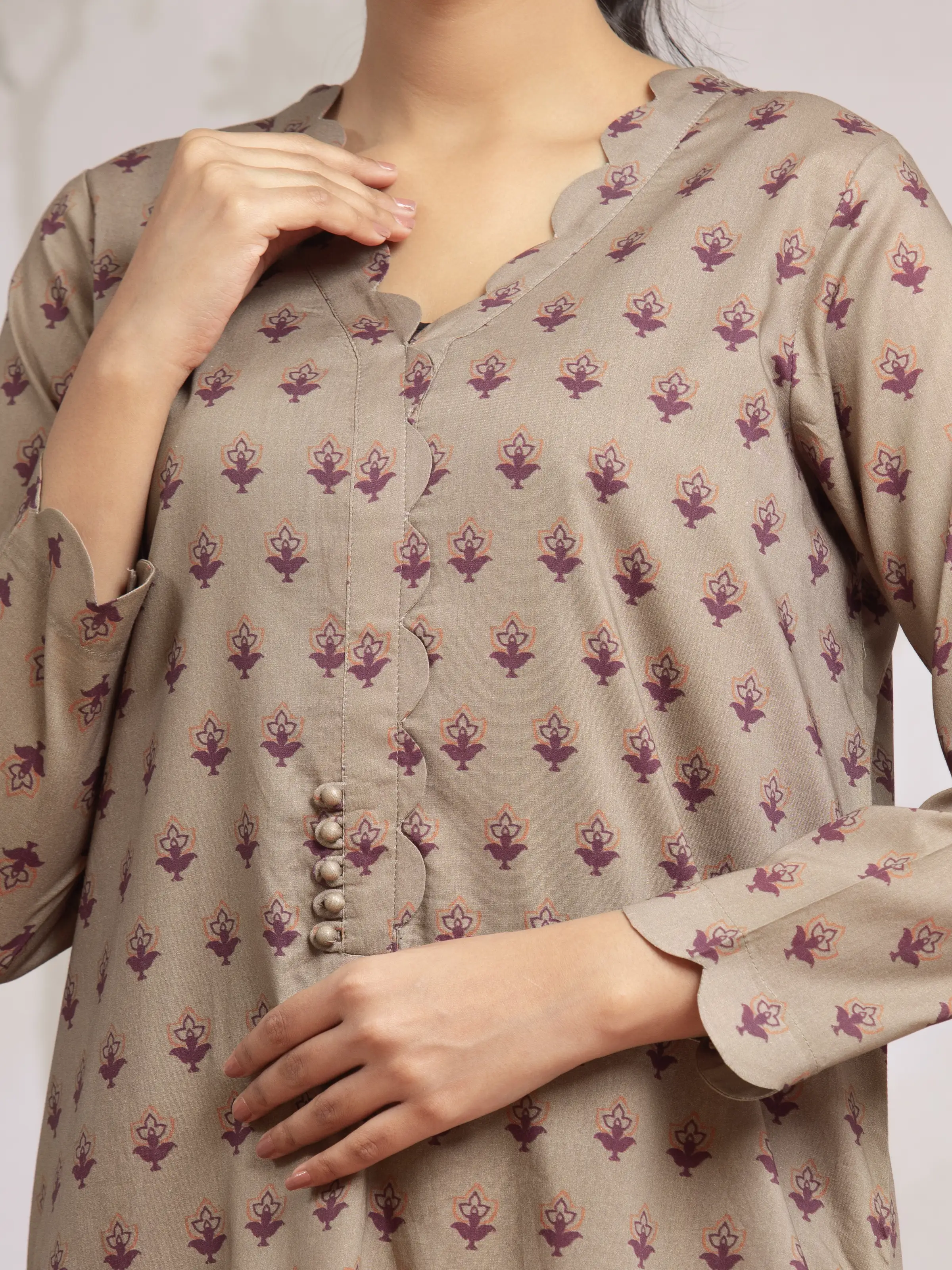 Unstitched Printed Khaddar Suit - EWU24A3-29602-3P - Image 3