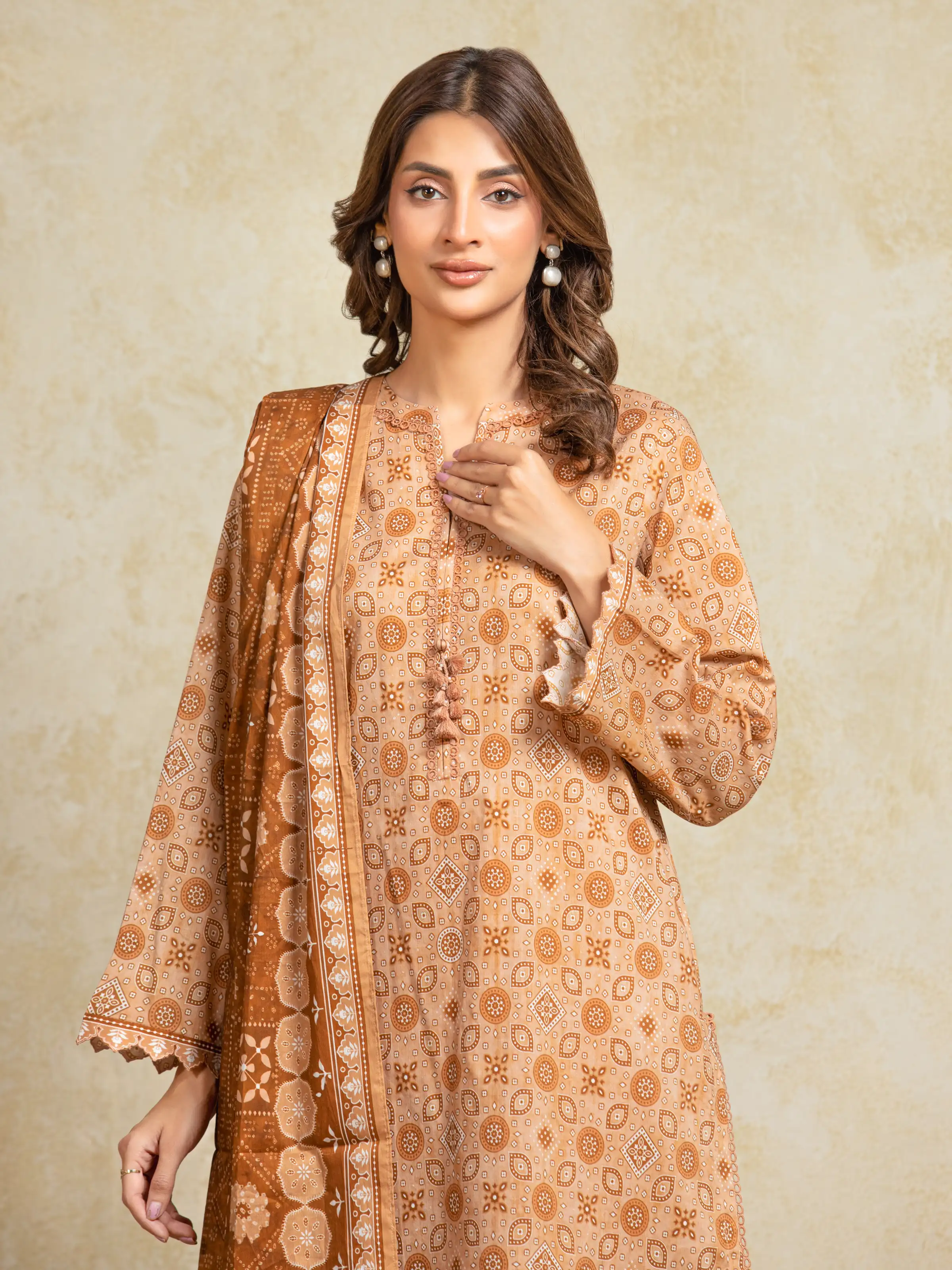 Unstitched Printed Khaddar Suit - EWU5A3-35912-3P - Image 2