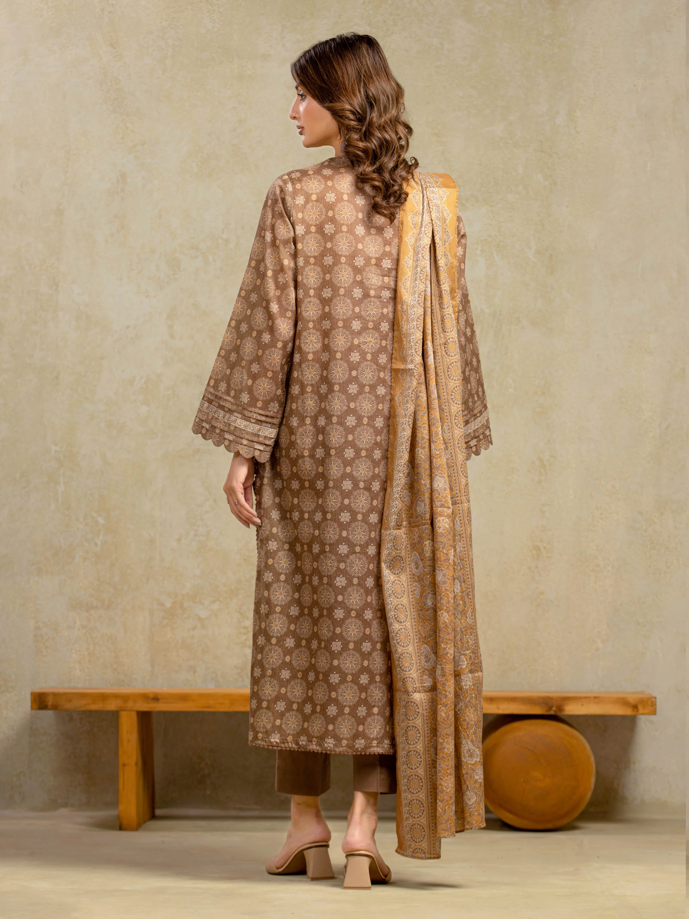 Unstitched Printed Khaddar Suit - EWU5A3-35940-3P - Image 6