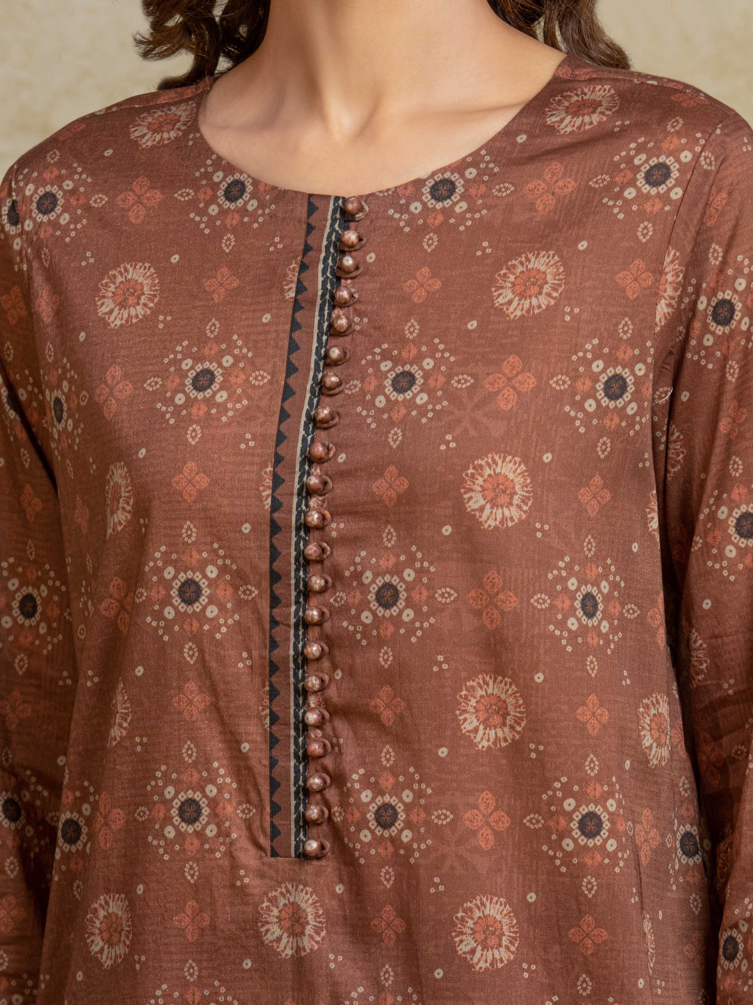 Unstitched Printed Khaddar Suit - EWU5A3-35960-3P - Image 3