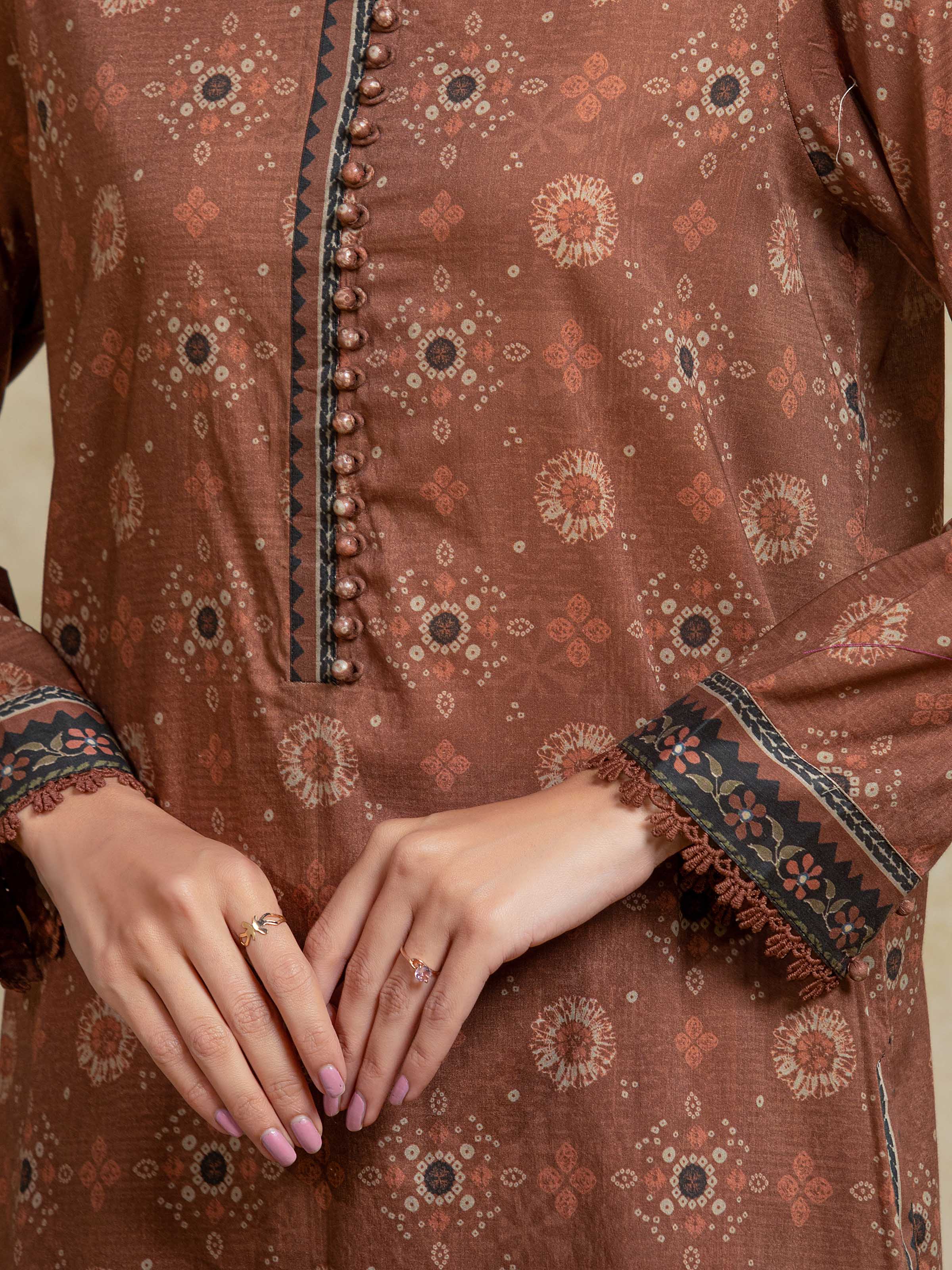 Unstitched Printed Khaddar Suit - EWU5A3-35960-3P - Image 4