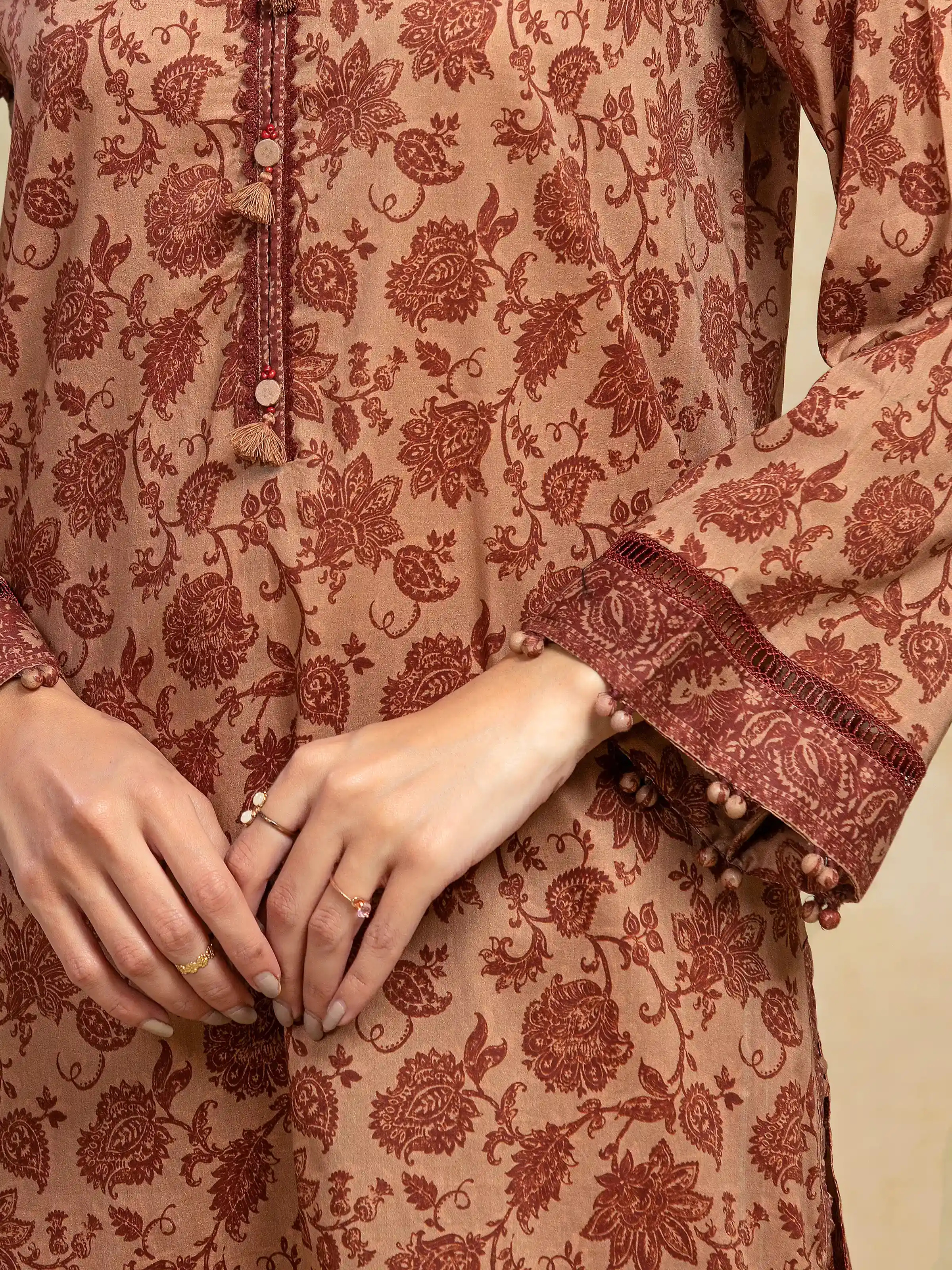 Unstitched Printed Khaddar Suit - EWU5A3-35986-3P - Image 3