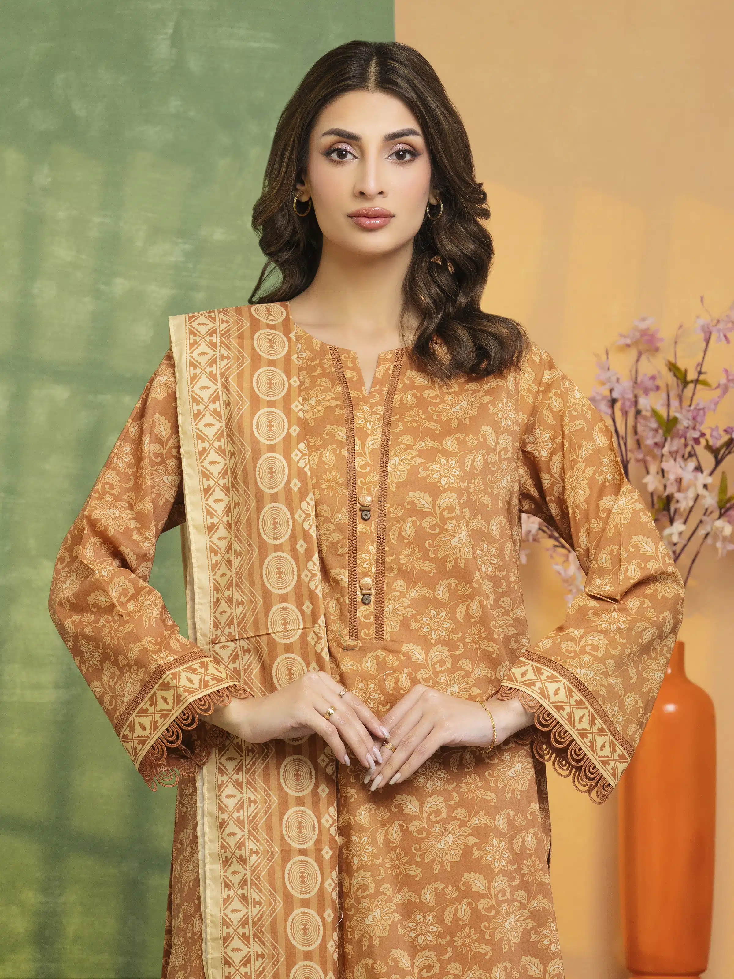 Unstitched Printed Lawn Suit - EWU5A1-35199-3P - Image 2