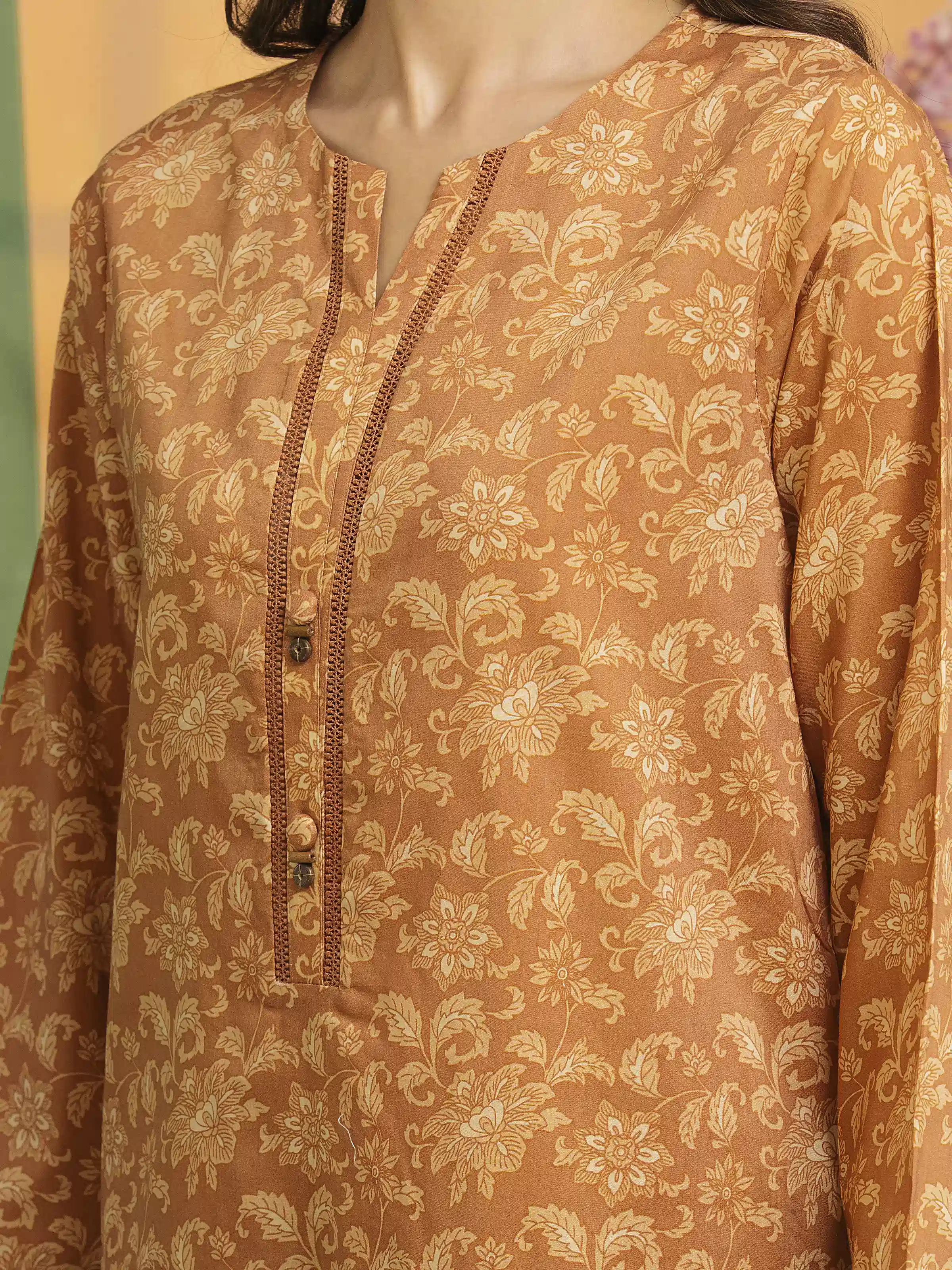 Unstitched Printed Lawn Suit - EWU5A1-35199-3P - Image 3