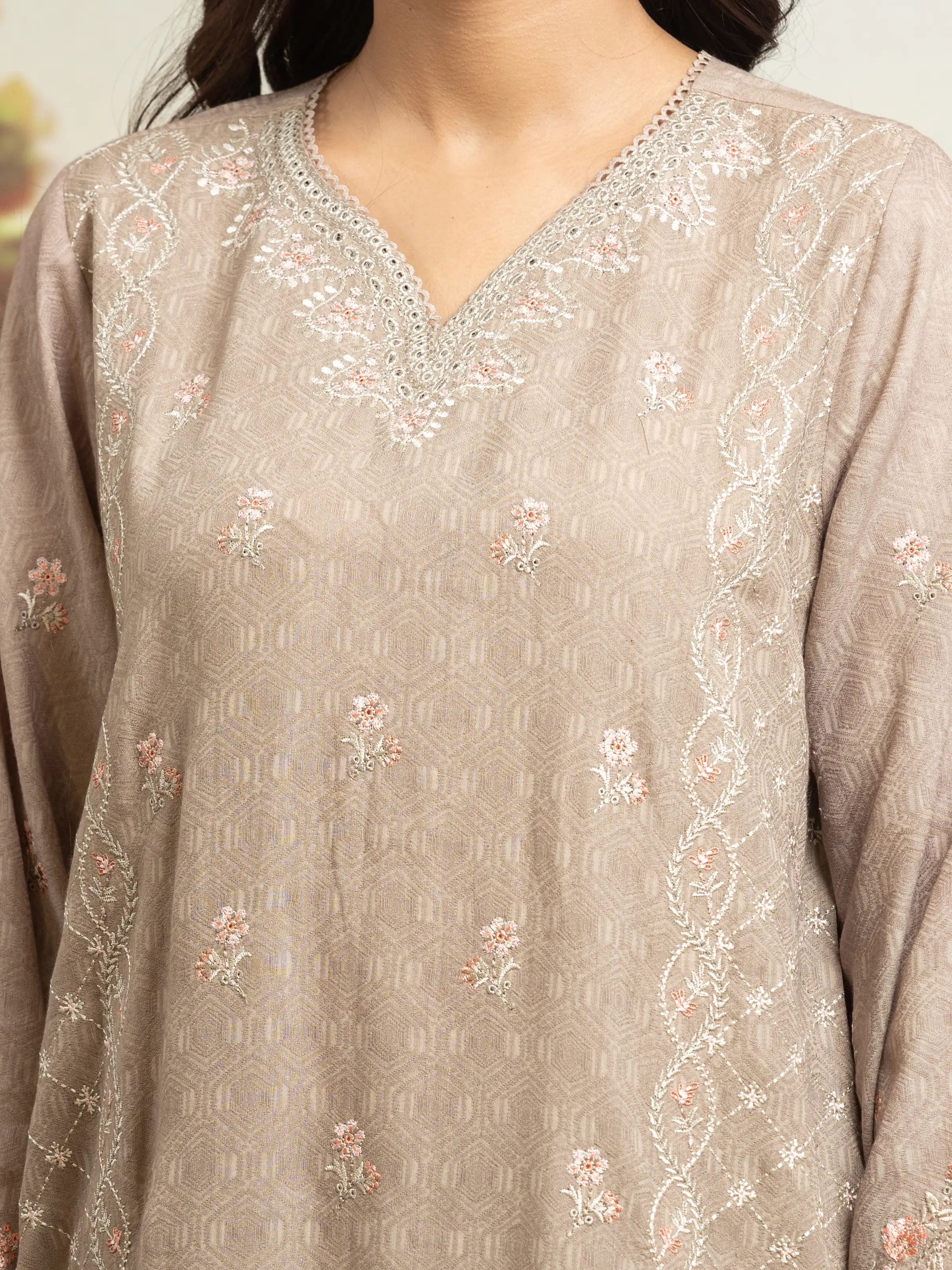 Unstitched Embroidered Dobby Suit - EWU24V7-30166-3P - Image 2