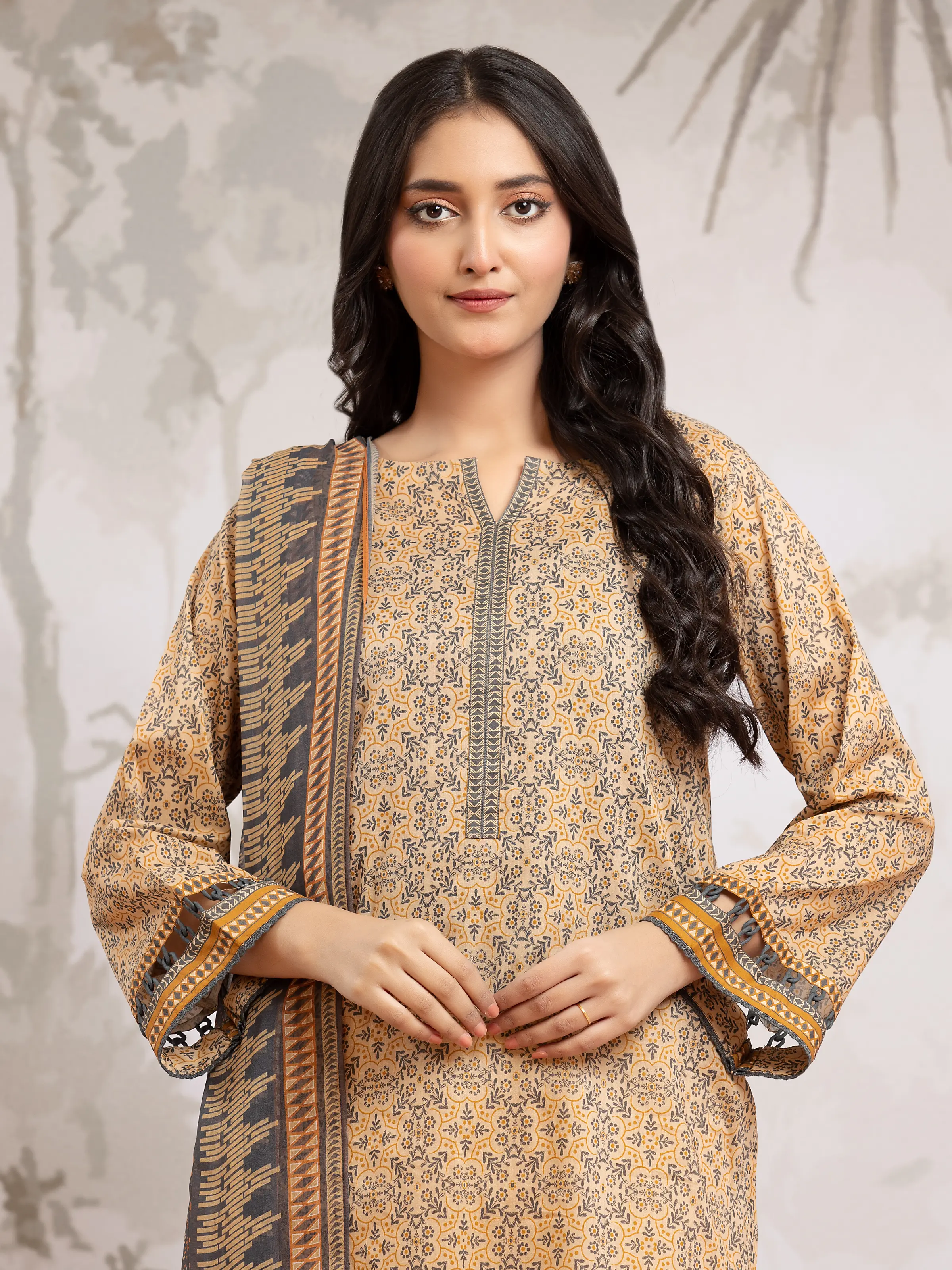 Unstitched Printed Khaddar Suit - EWU24M2-192 - Image 2
