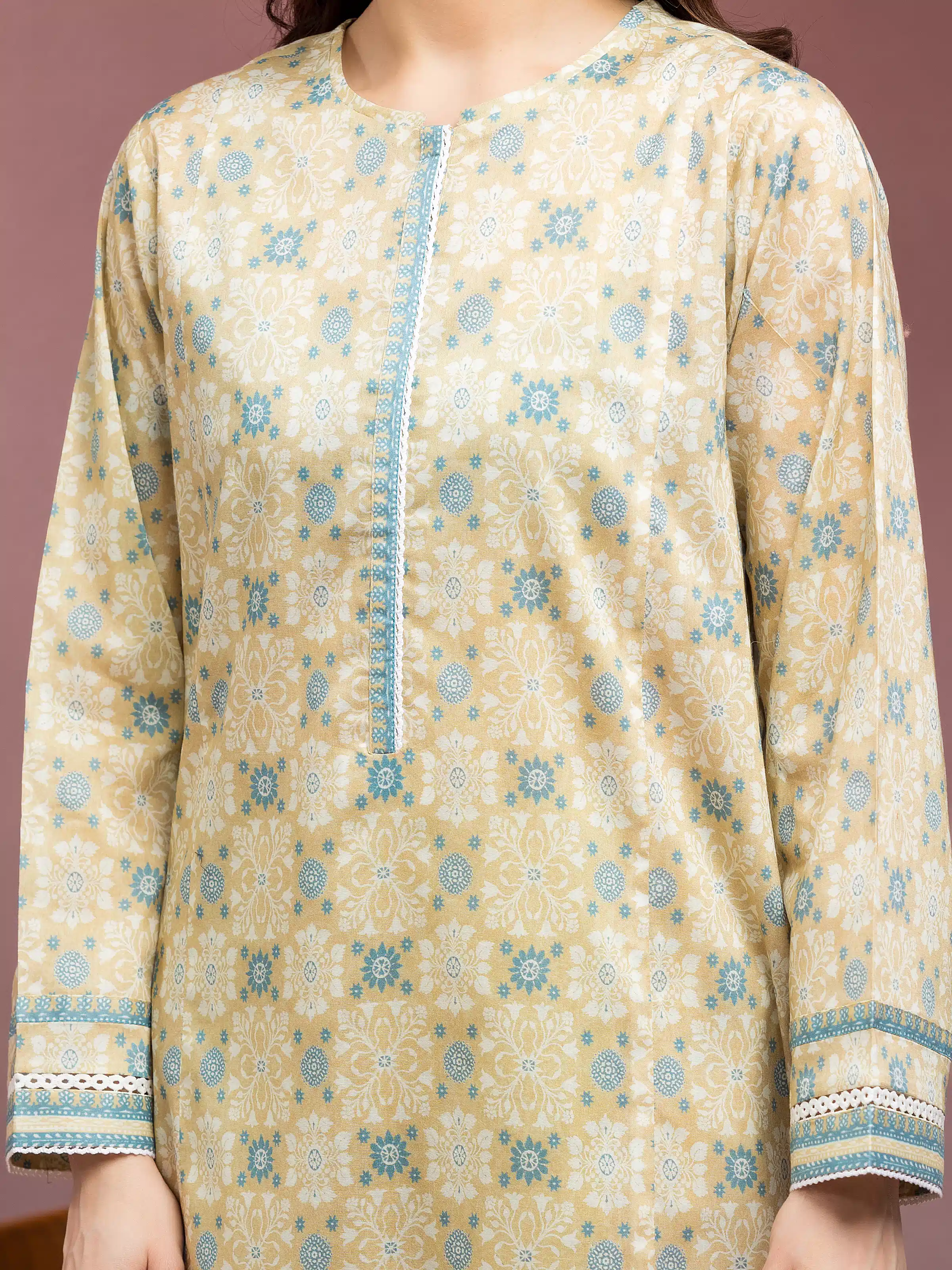 Unstitched Printed Lawn Suit - EWU5A1-35108-3P - Image 5