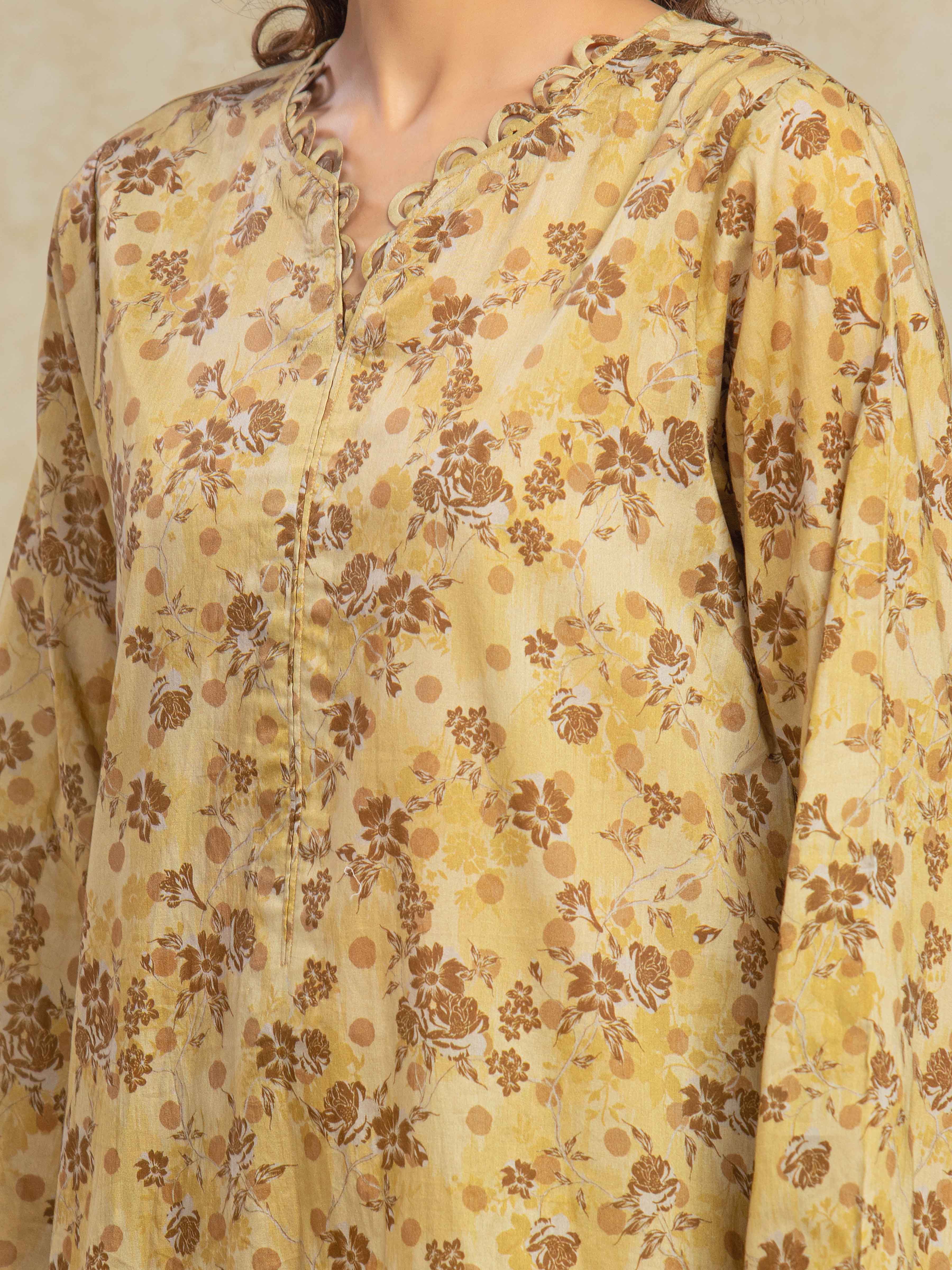 Unstitched Printed Khaddar Suit - EWU5A3-35984-3P - Image 3