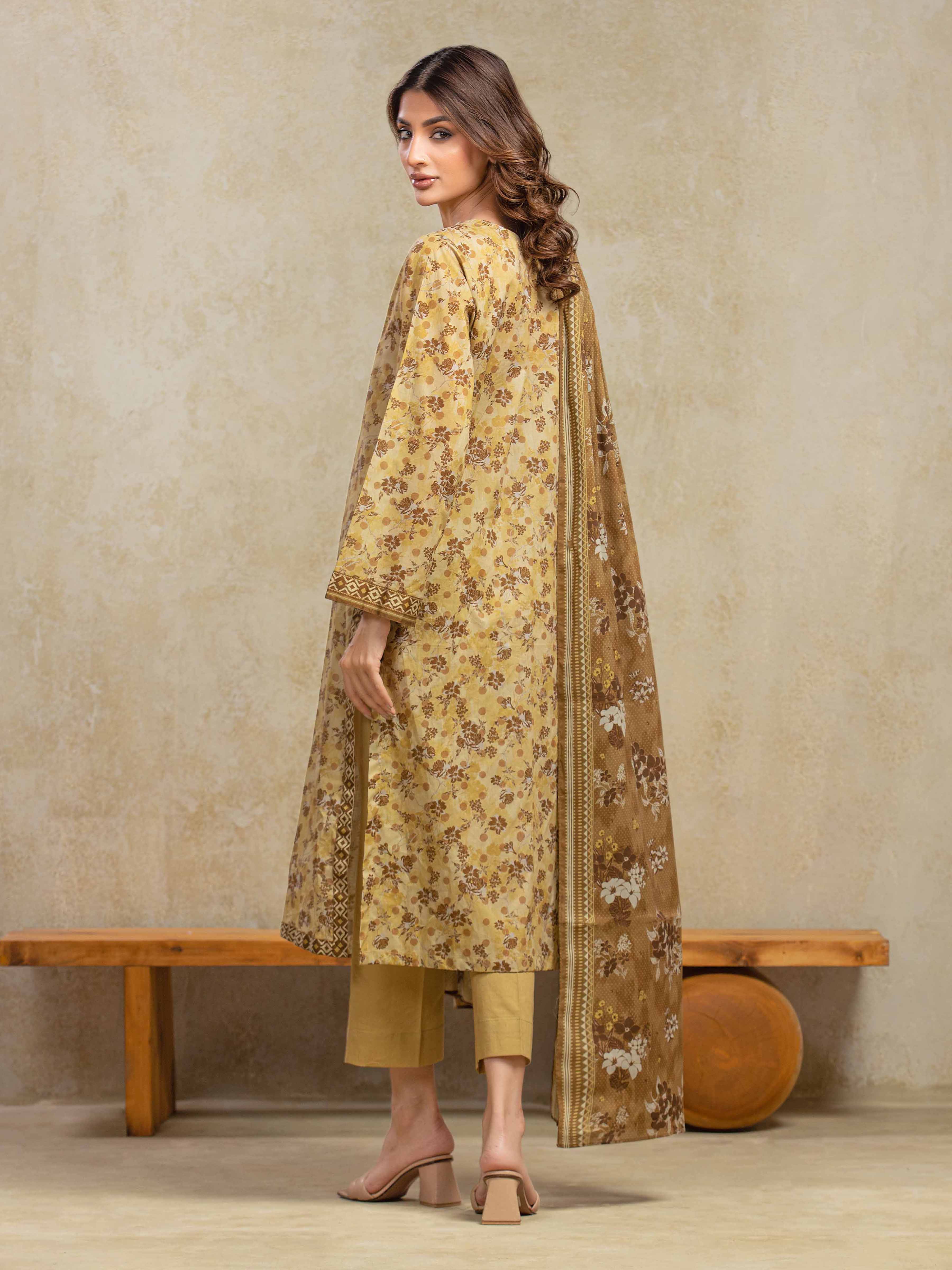 Unstitched Printed Khaddar Suit - EWU5A3-35984-3P - Image 6