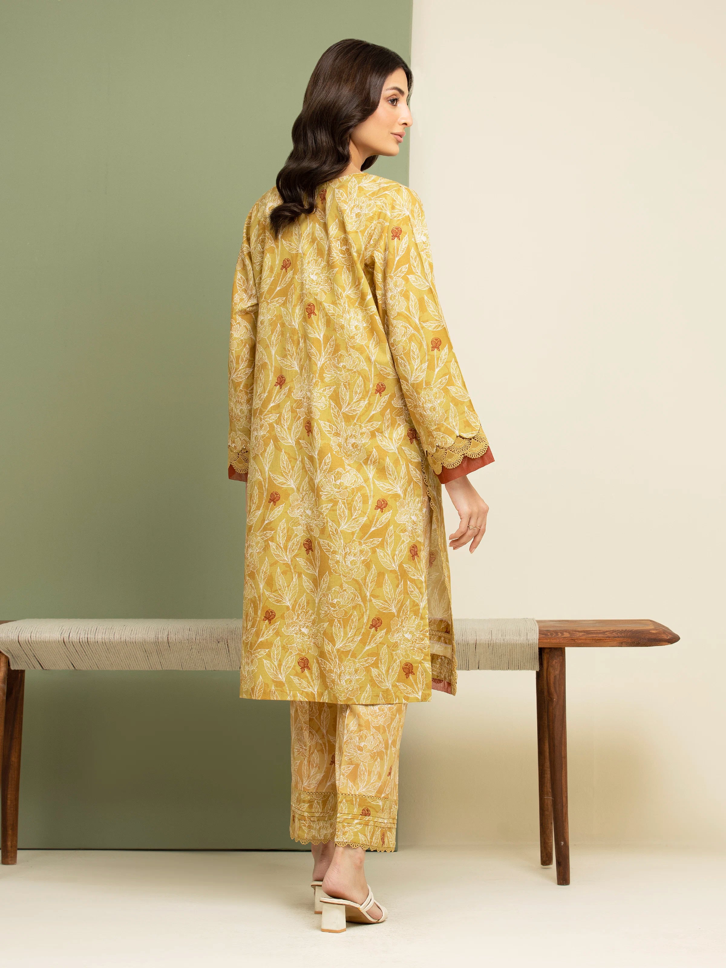 Unstitched Printed Lawn Shirt Trouser - EWU5A1-35607ST - Image 2