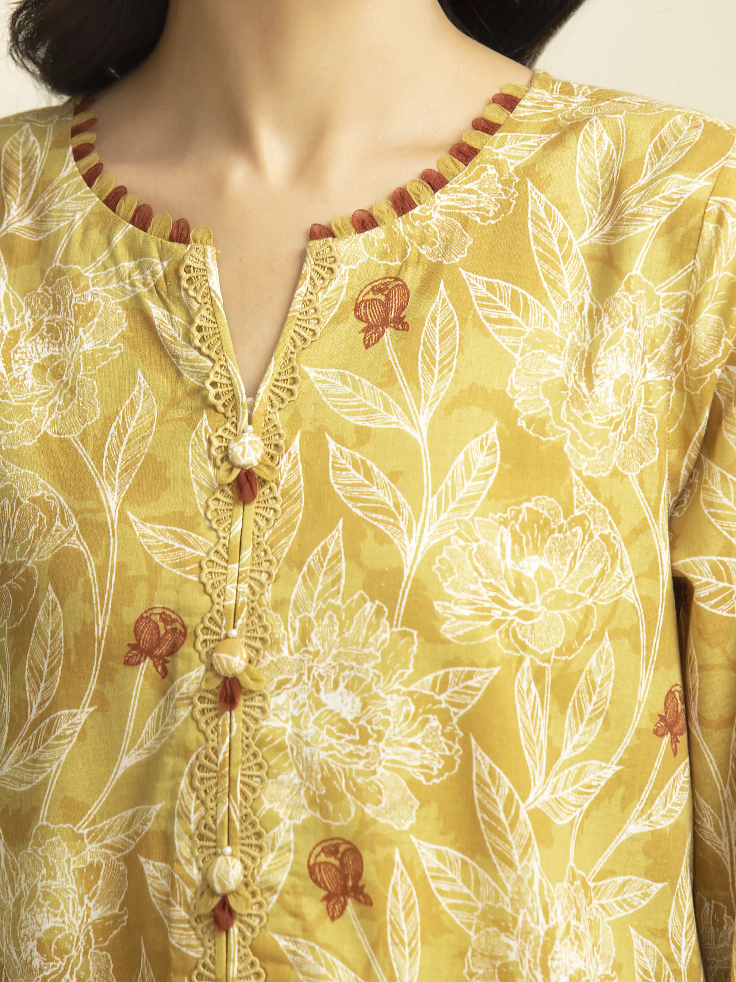 Unstitched Printed Lawn Shirt Trouser - EWU5A1-35607ST - Image 6