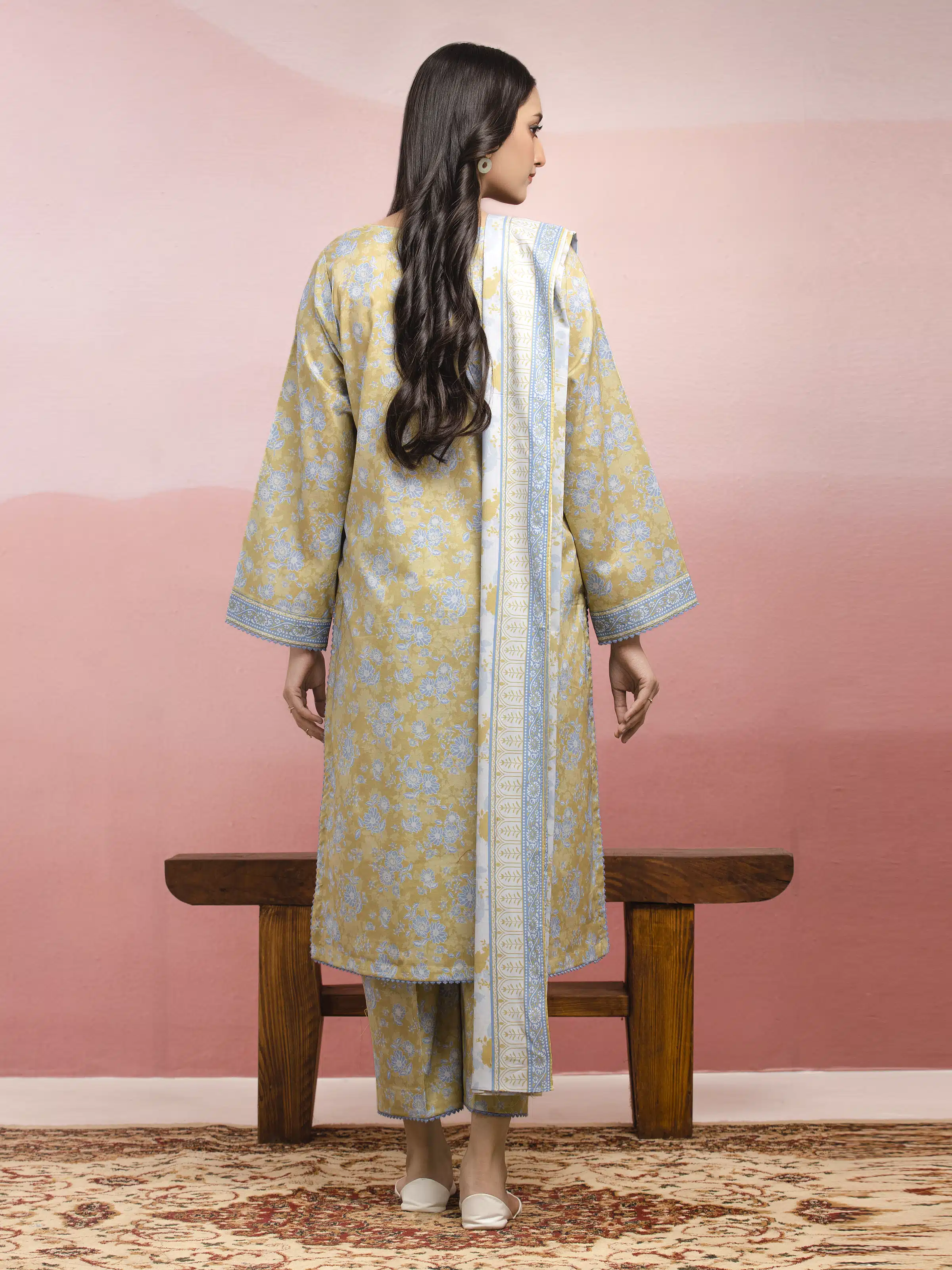 Unstitched Printed Lawn Suit - EWU5A1-35101-3P - Image 2
