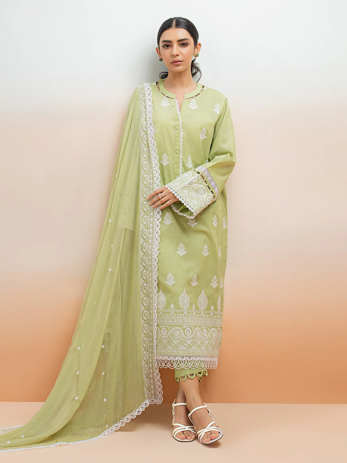Unstitched Embroidered Cambric Shirt - EWU24V2-28645S - Image 3