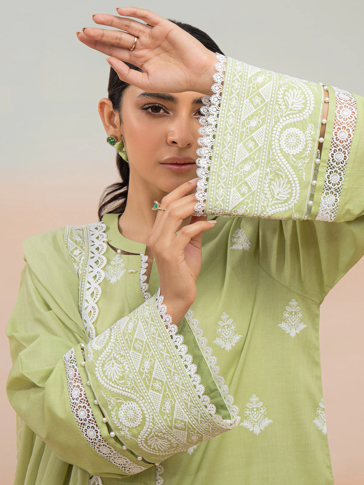 Unstitched Embroidered Cambric Shirt - EWU24V2-28645S - Image 4