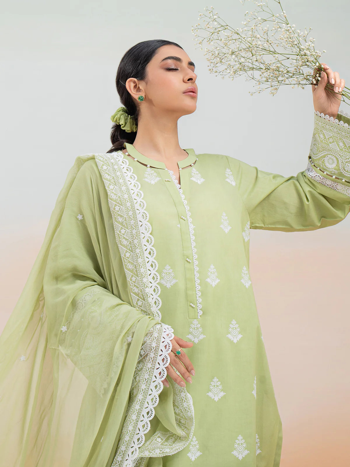 Unstitched Embroidered Cambric Shirt - EWU24V2-28645S - Image 5