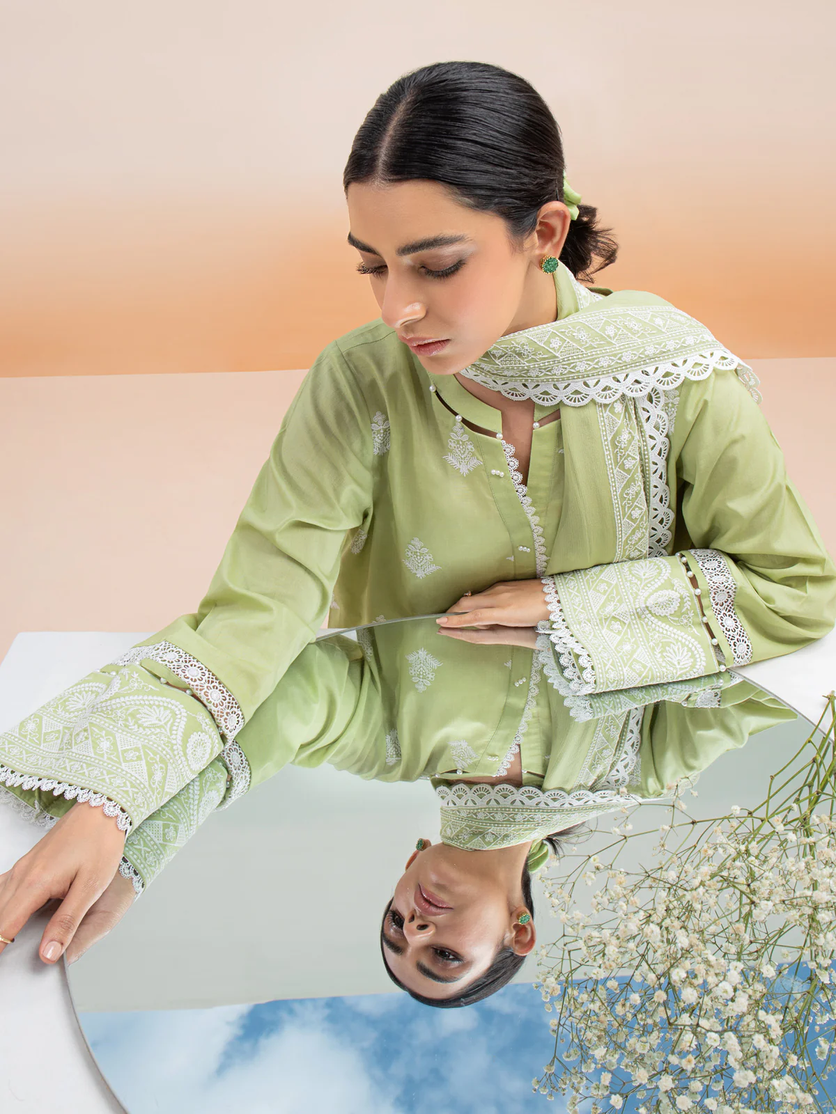 Unstitched Embroidered Cambric Shirt - EWU24V2-28645S - Image 6