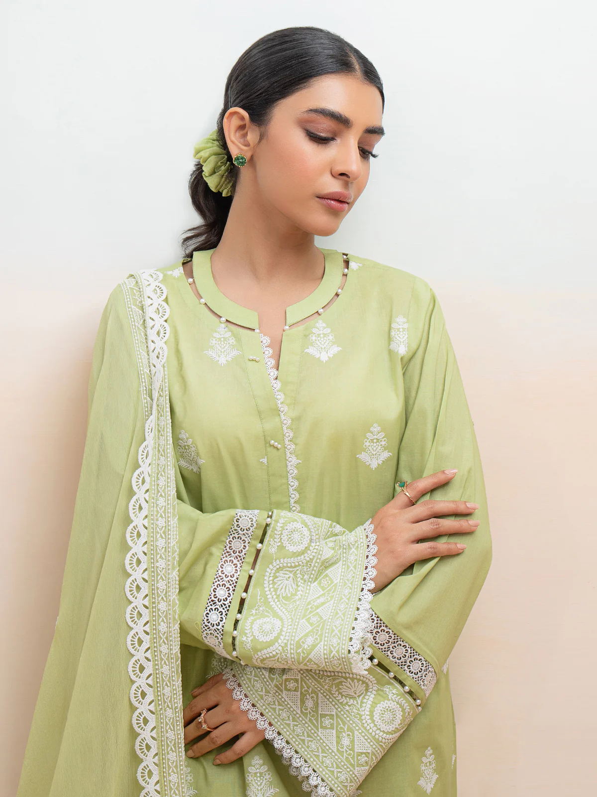 Unstitched Embroidered Cambric Shirt - EWU24V2-28645S - Image 7