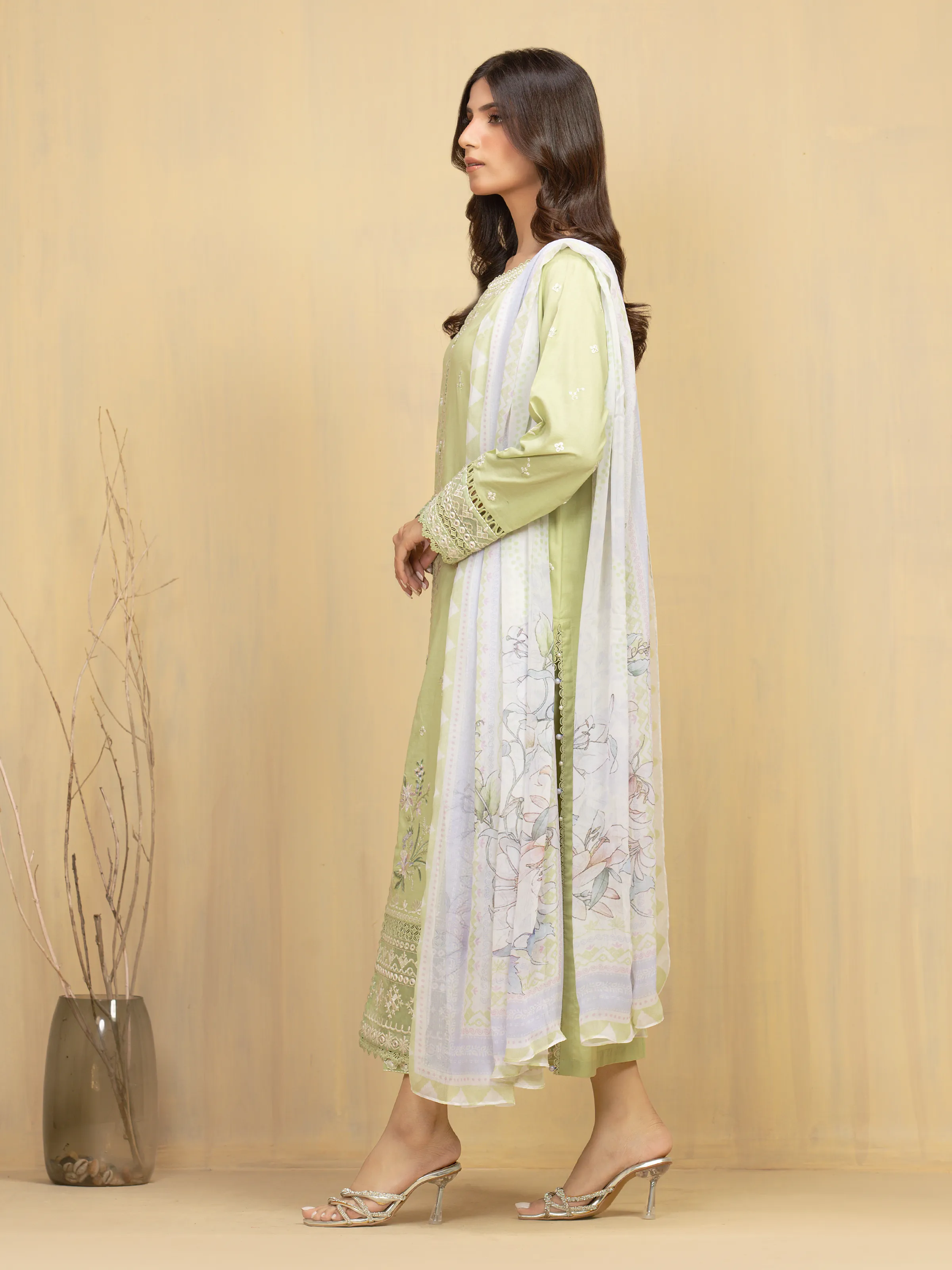 Unstitched Embroidered Cambric Suit - EWU5V2-31600-3P - Image 5