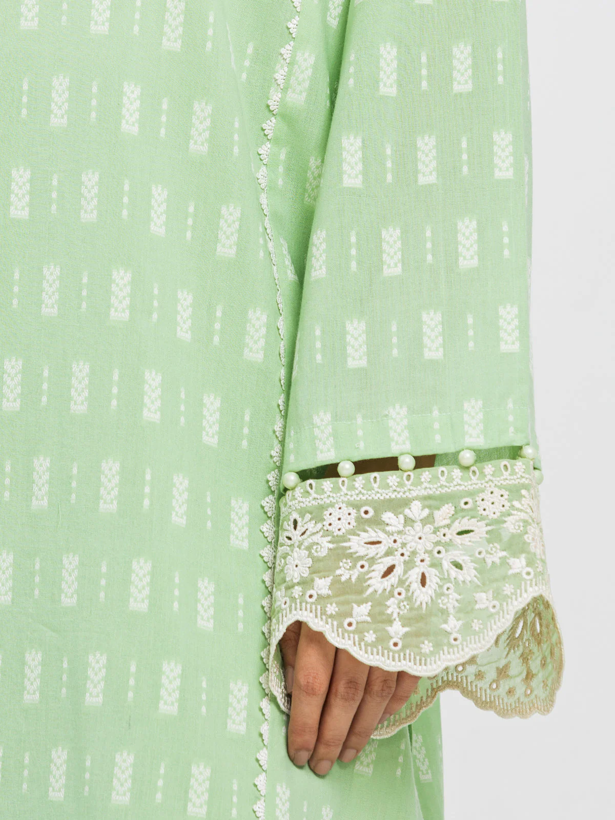 Unstitched Embroidered Jacquard Shirt - EWU24V3-30051S - Image 3