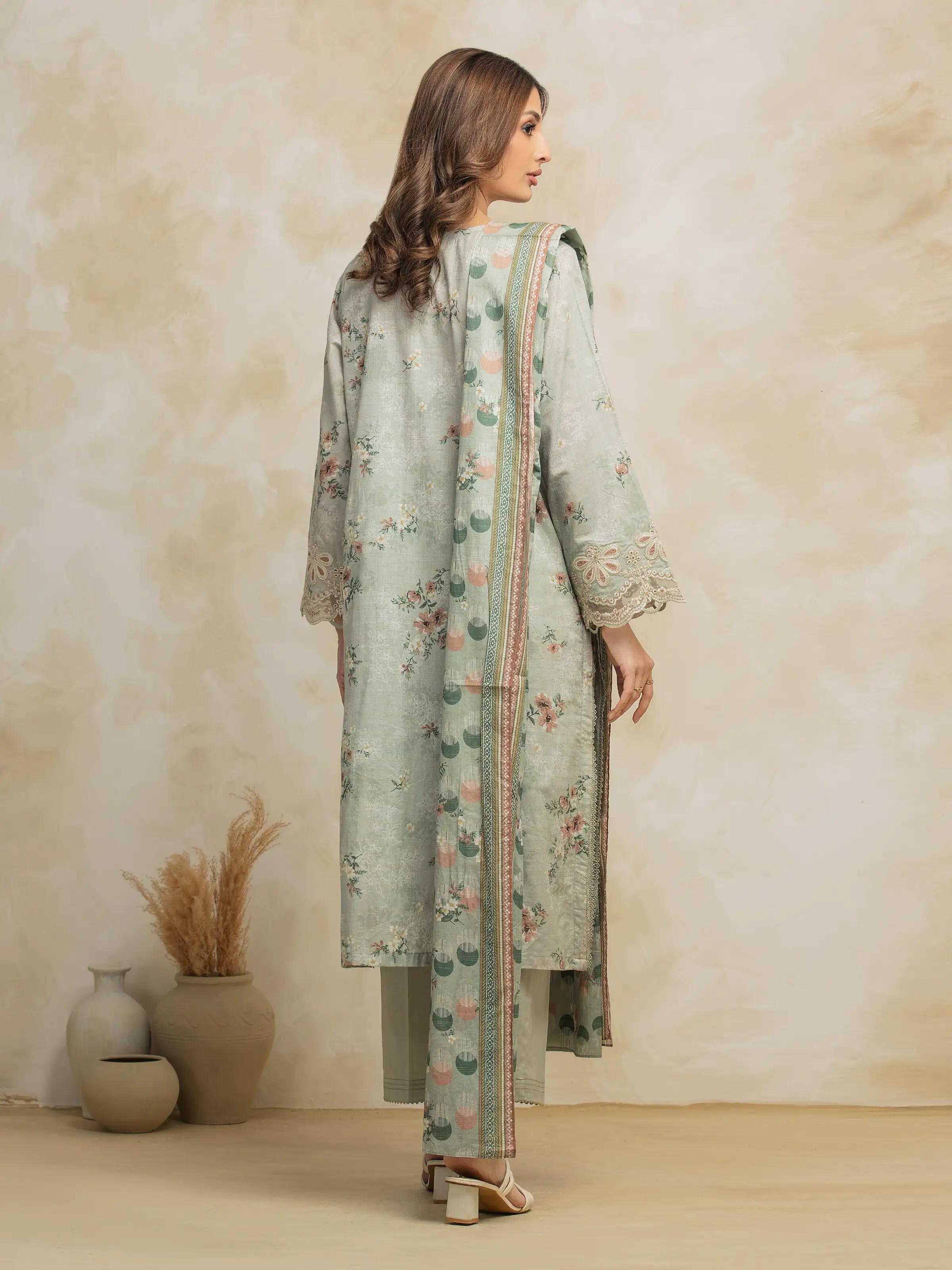 Unstitched Embroidered Lawn Suit - EWU5V1-31181-3P - Image 2