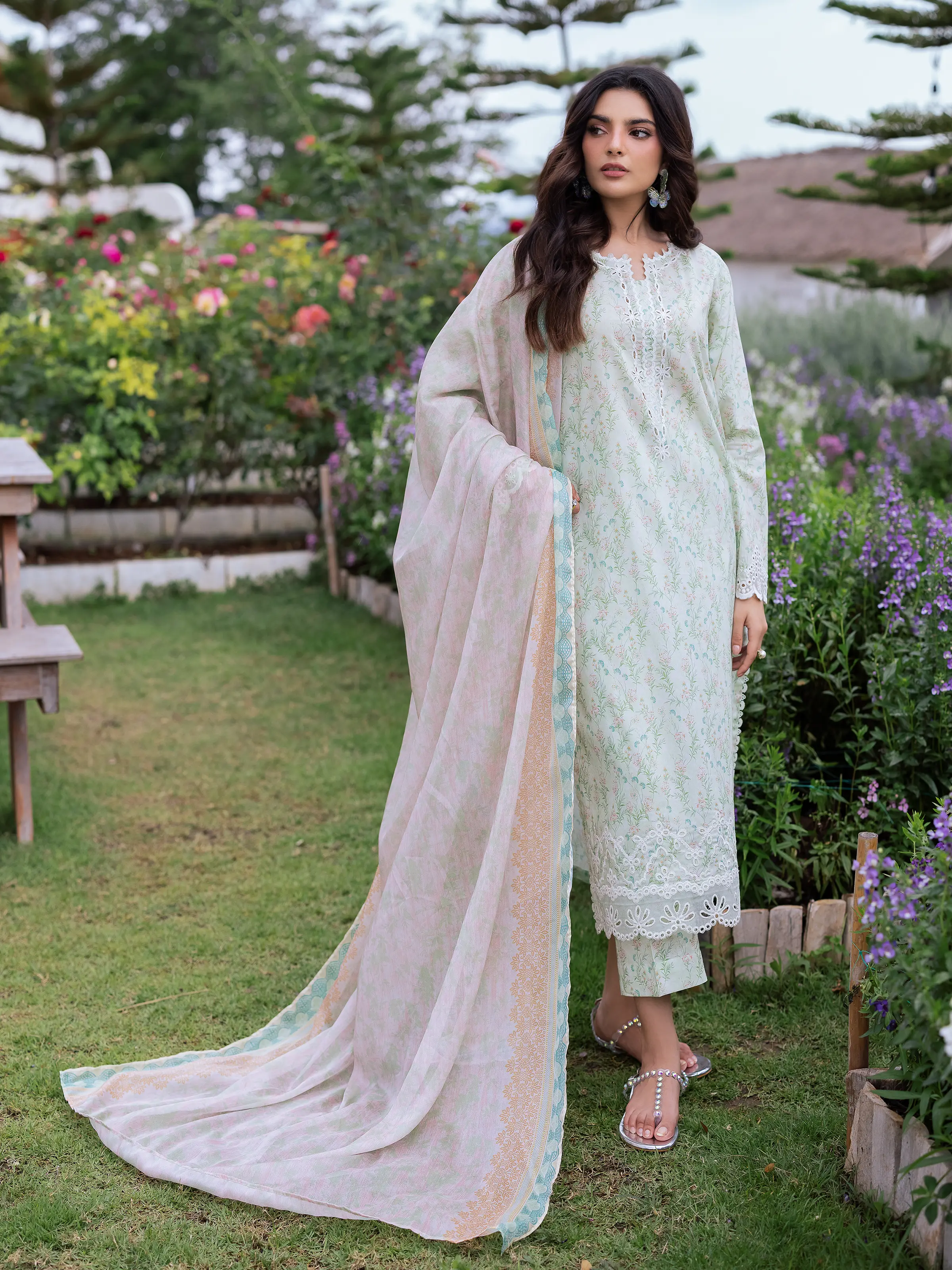 Unstitched Embroidered Lawn Suit - EWU5V1-31434-3P - Image 2