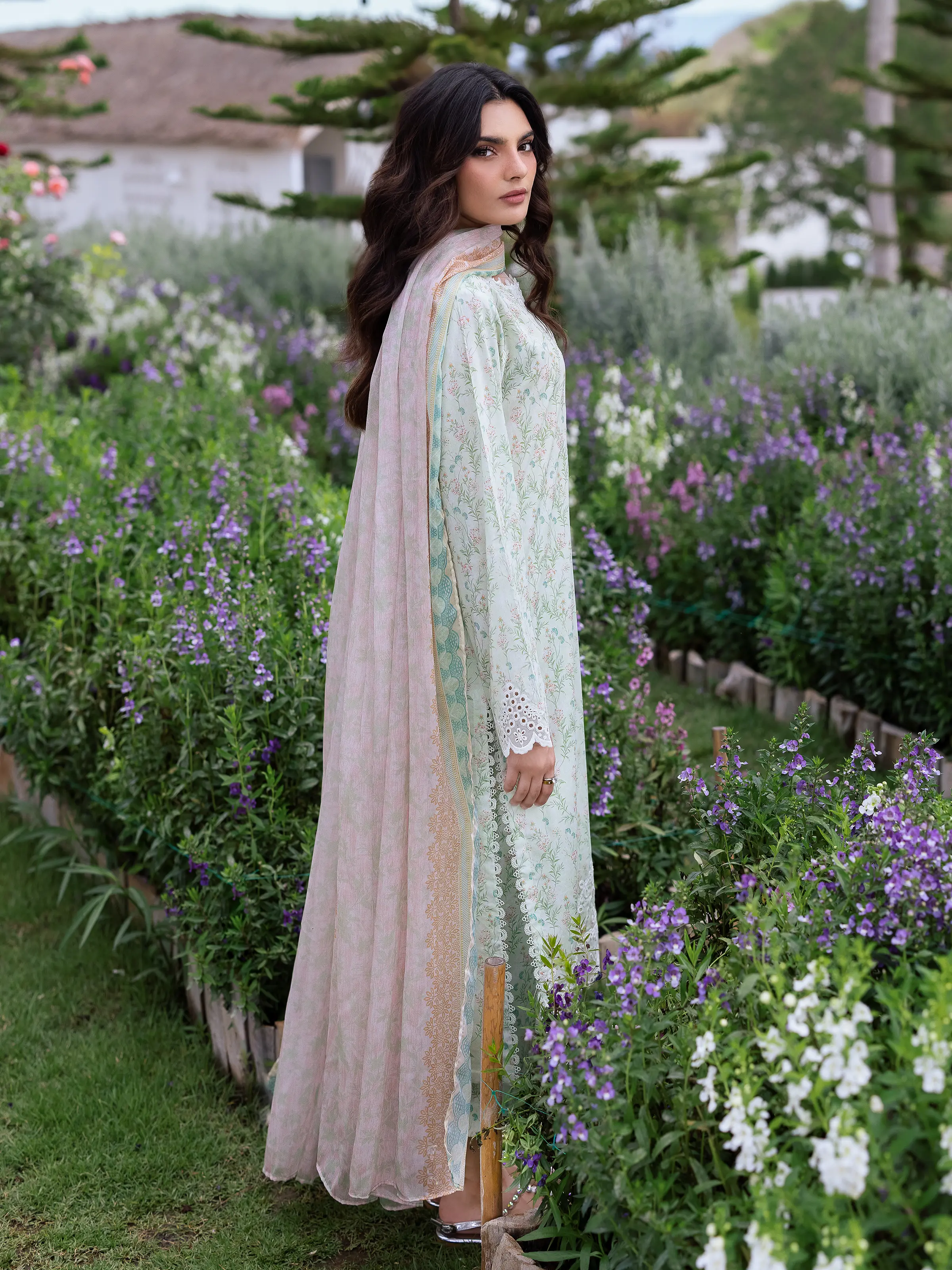 Unstitched Embroidered Lawn Suit - EWU5V1-31434-3P - Image 6