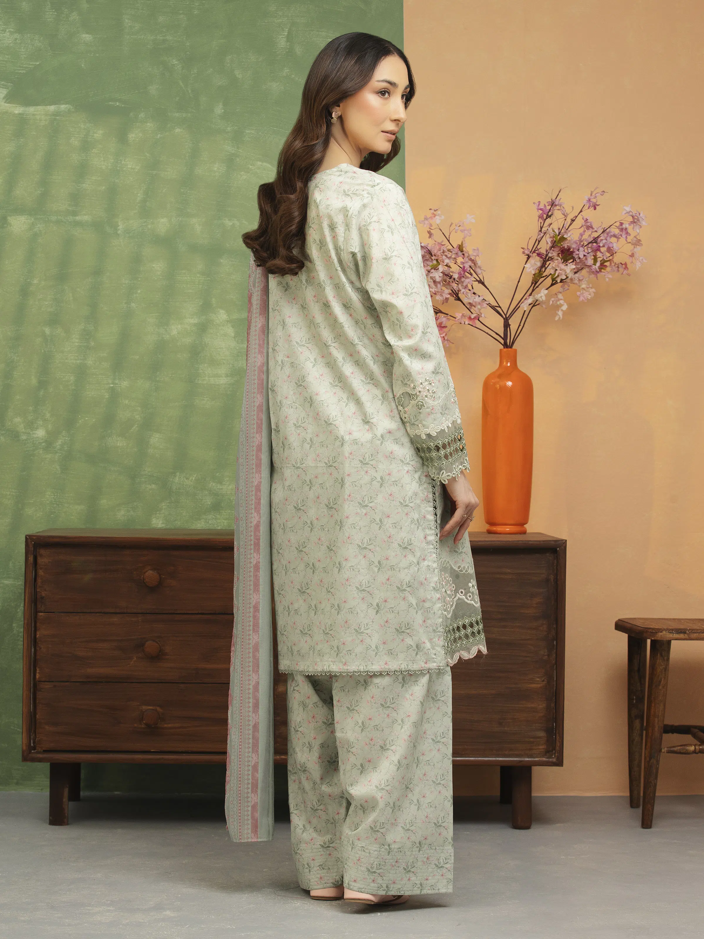Unstitched Embroidered Lawn Suit - EWU5V1-31439-3P - Image 2