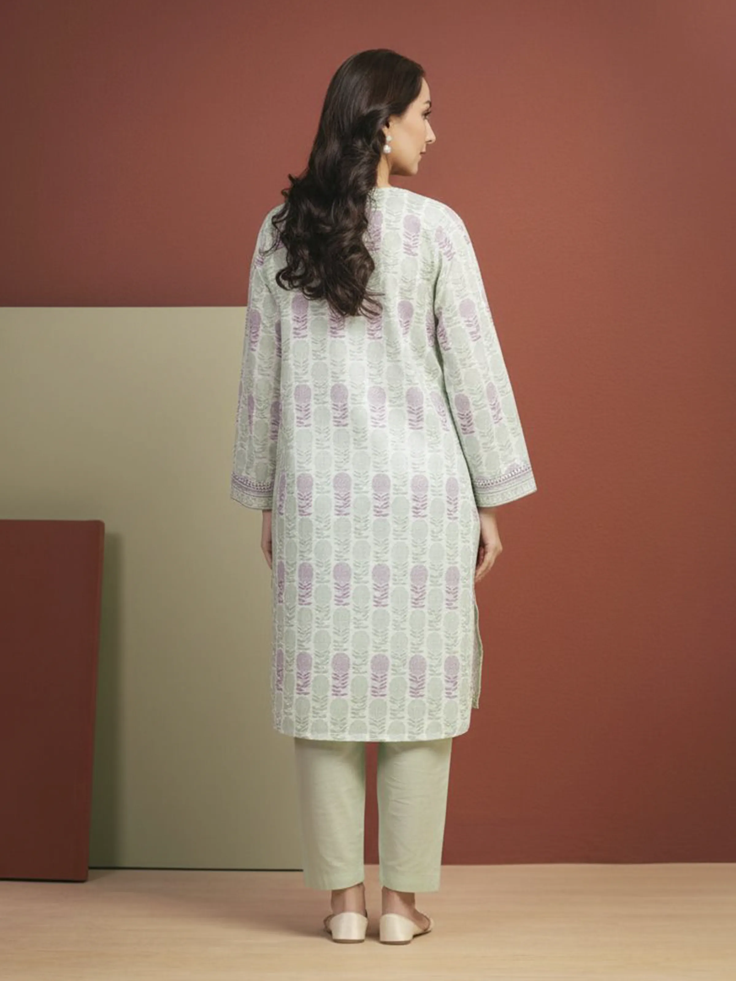 Unstitched Printed Lawn Shirt - EWU5A1-35704S - Image 5