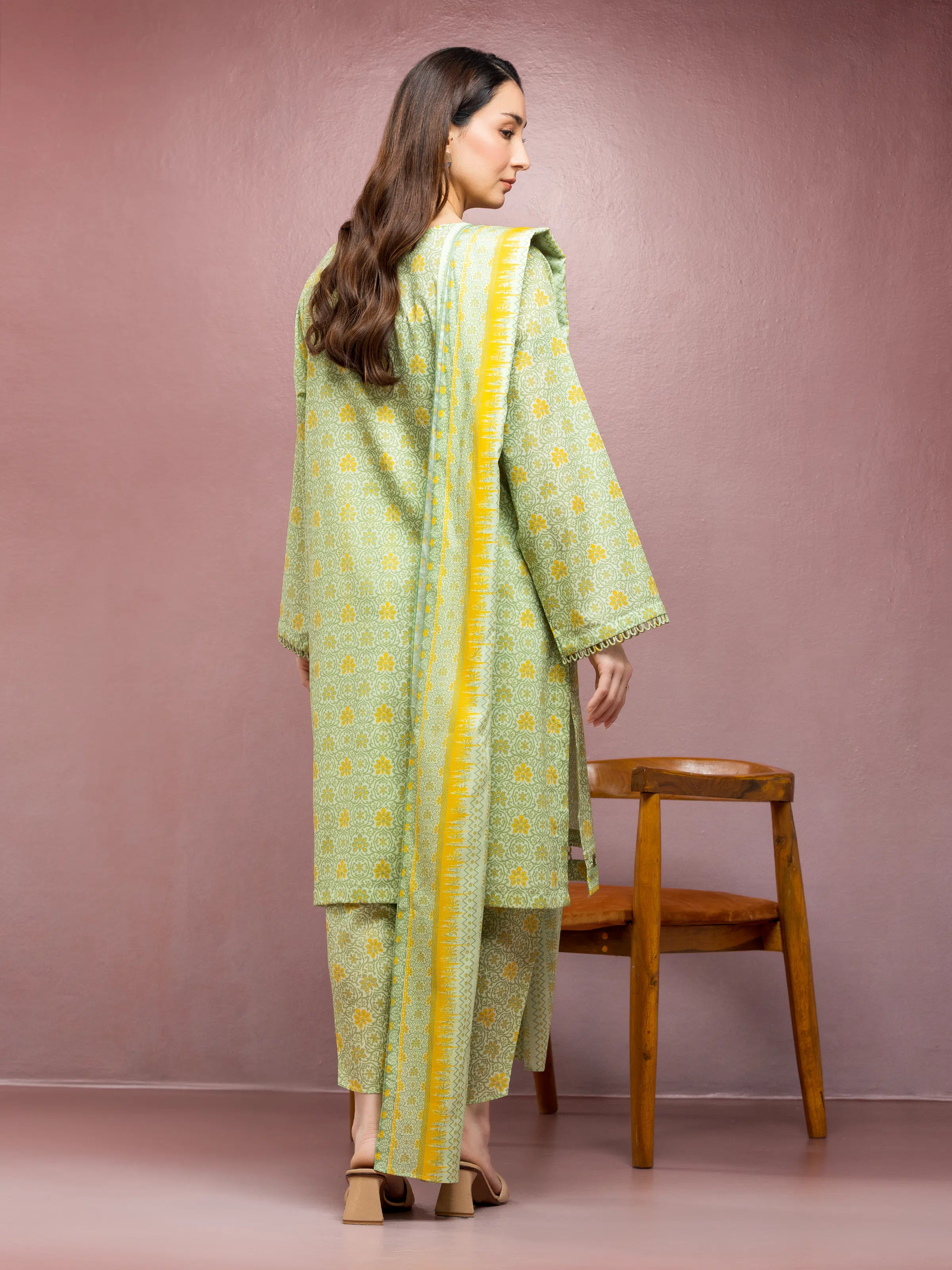 Unstitched Printed Lawn Shirt Dupatta - EWU5A1-35114SD - Image 5