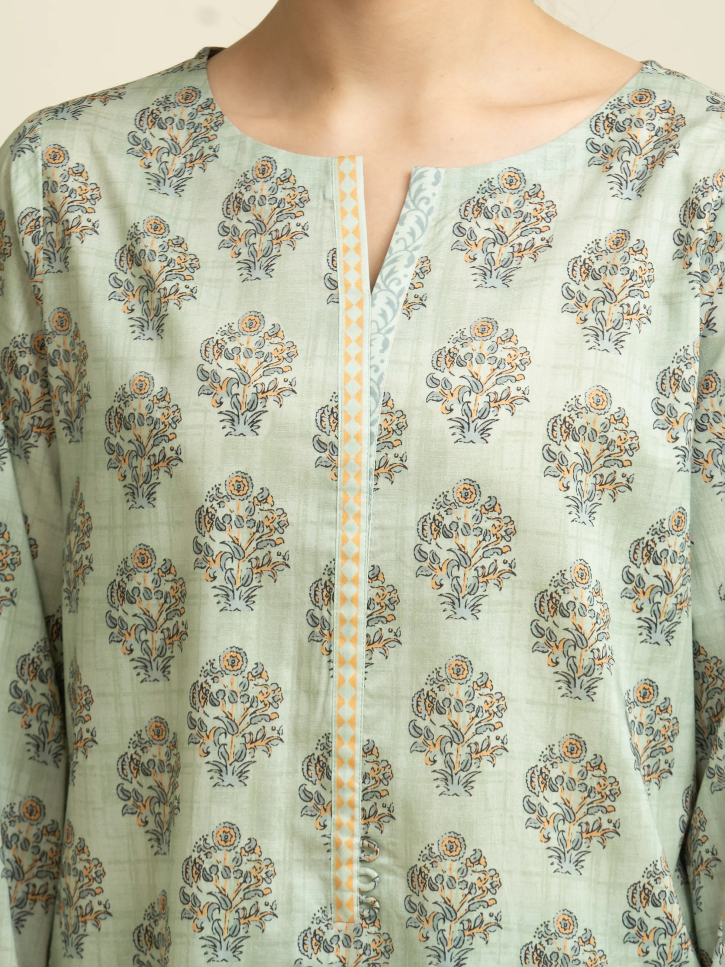 Unstitched Printed Lawn Shirt Trouser - EWU5A1-35120ST - Image 2