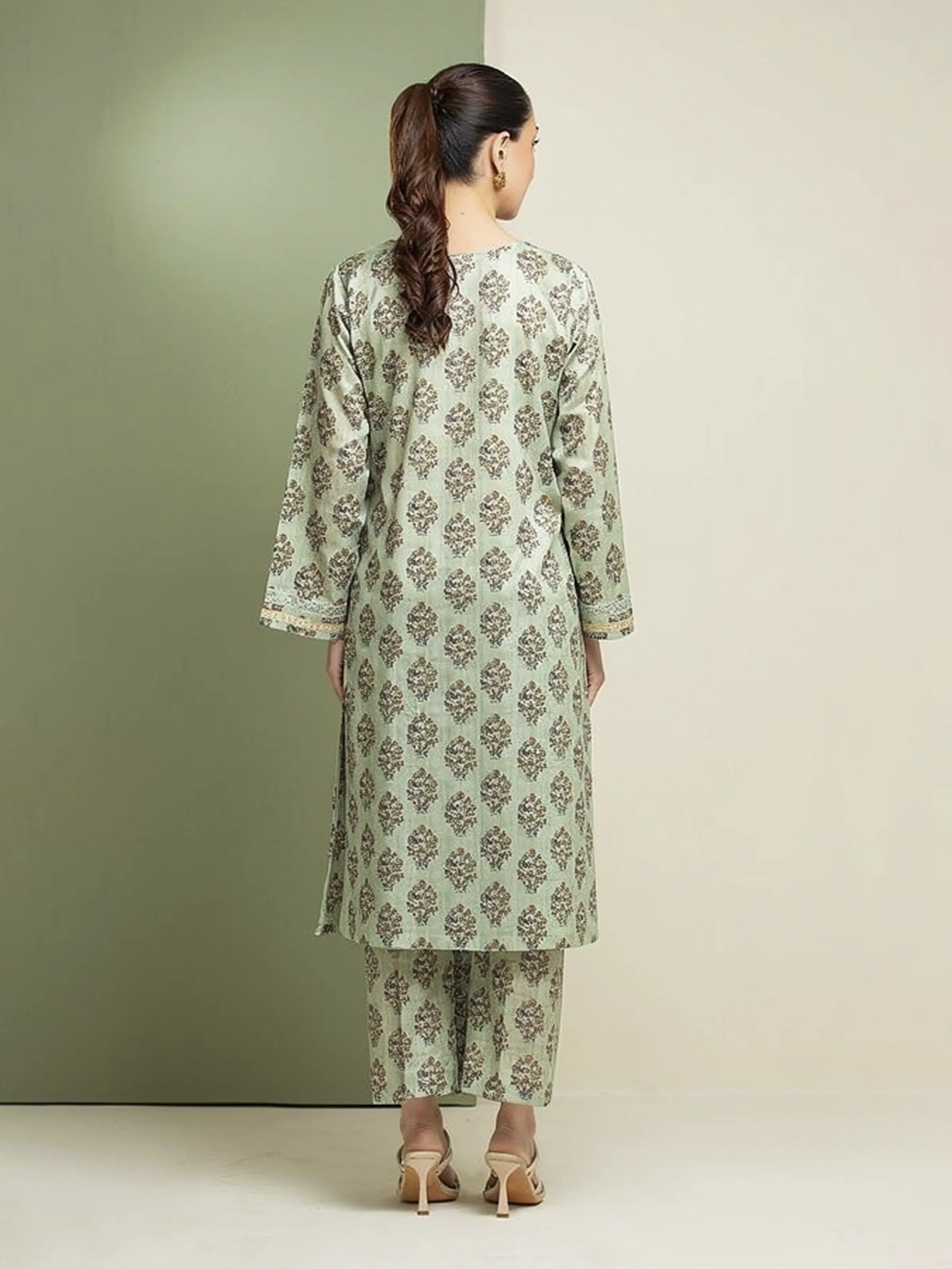 Unstitched Printed Lawn Shirt Trouser - EWU5A1-35120ST - Image 4