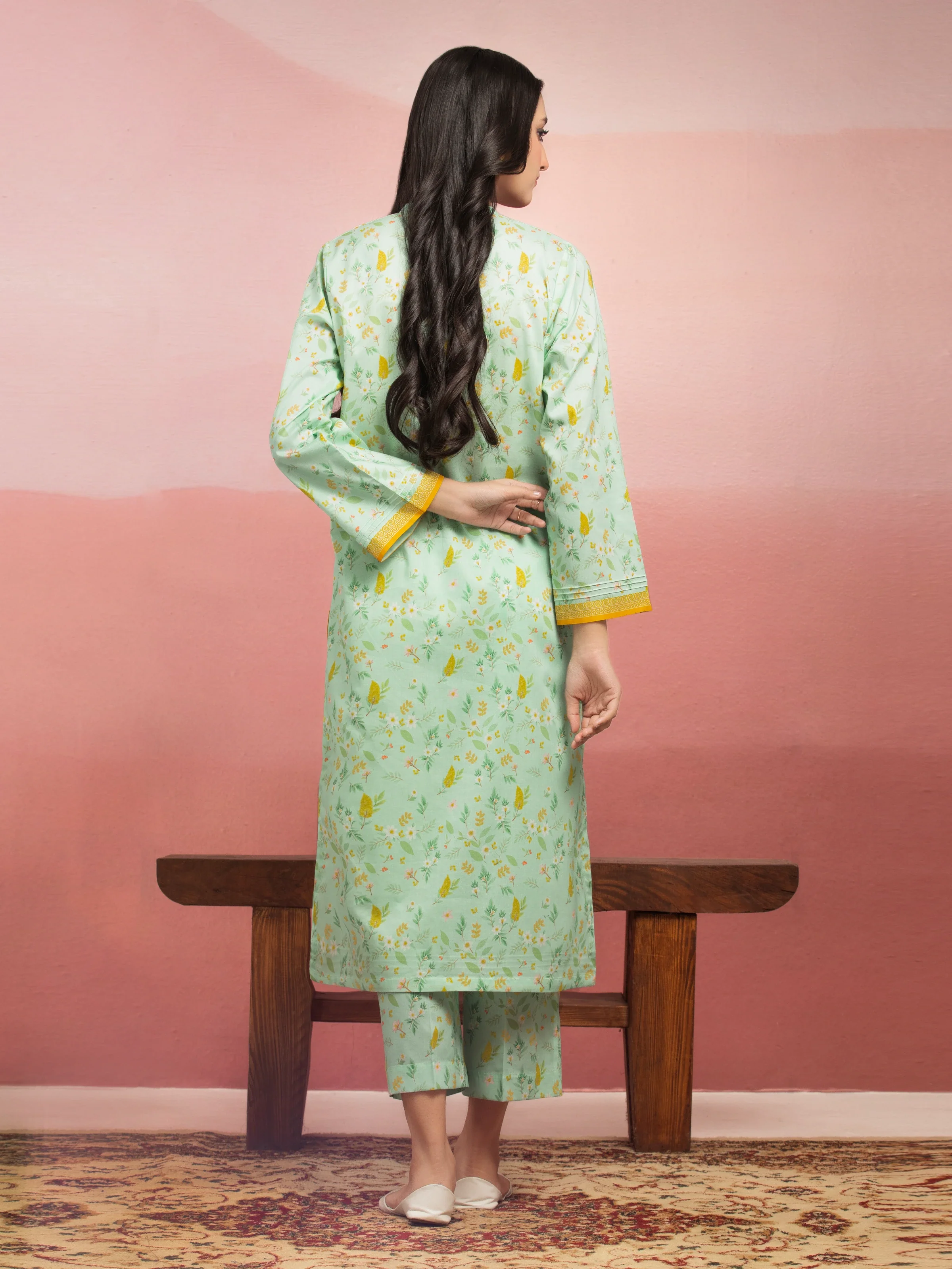 Unstitched Printed Lawn Shirt Trouser - EWU5A1-35401ST - Image 2