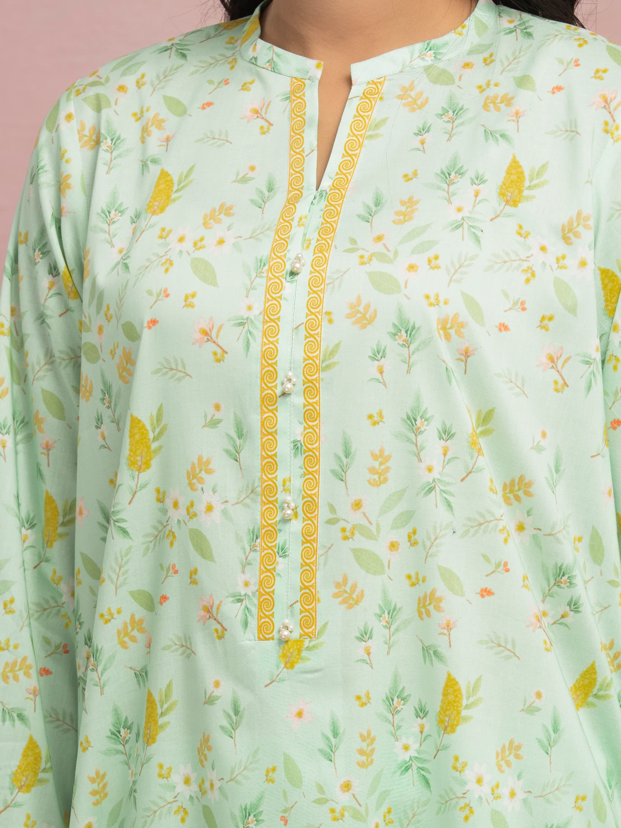 Unstitched Printed Lawn Shirt Trouser - EWU5A1-35401ST - Image 6