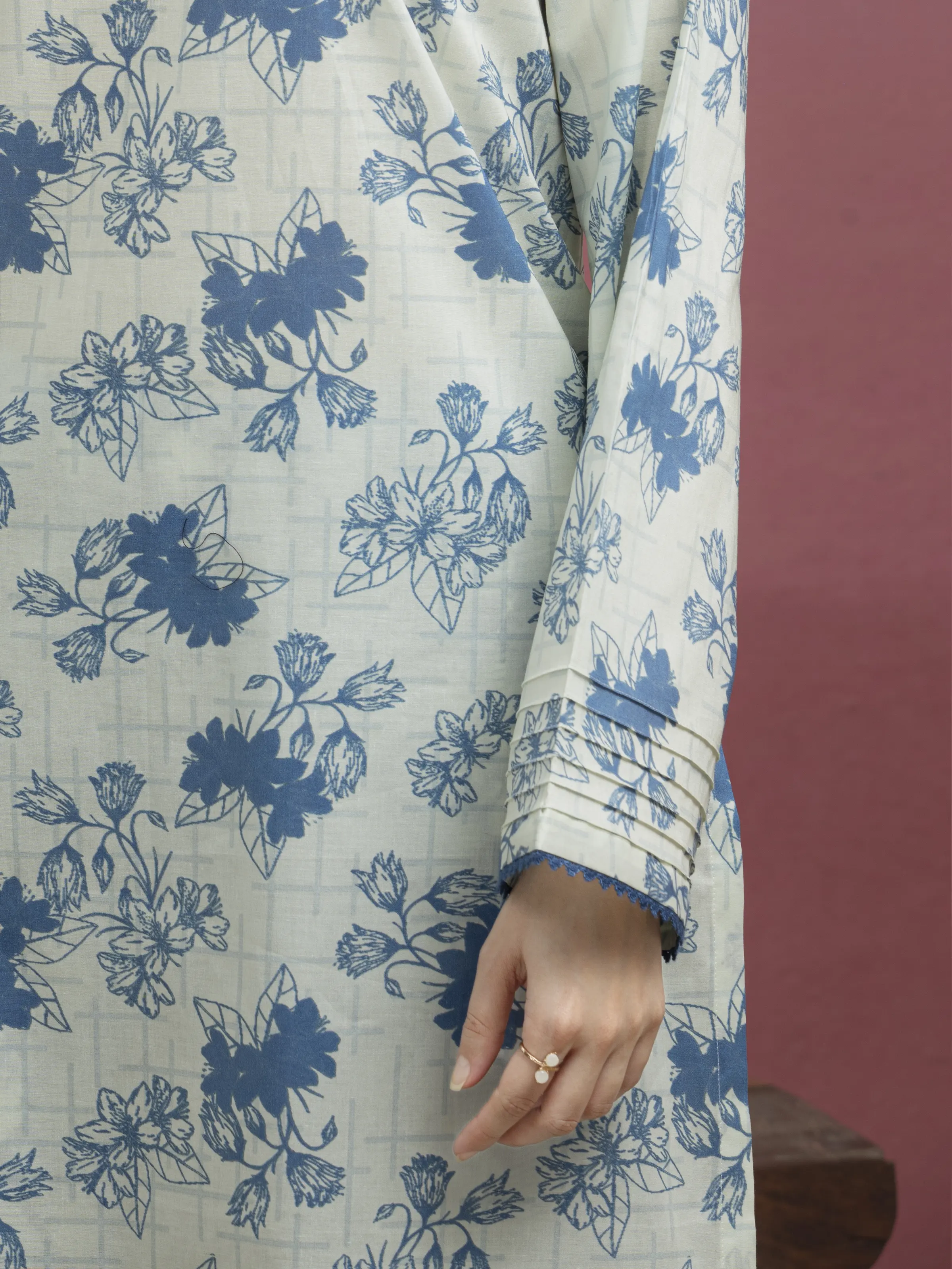 Unstitched Printed Lawn Shirt Trouser - EWU5A1-35422ST - Image 4