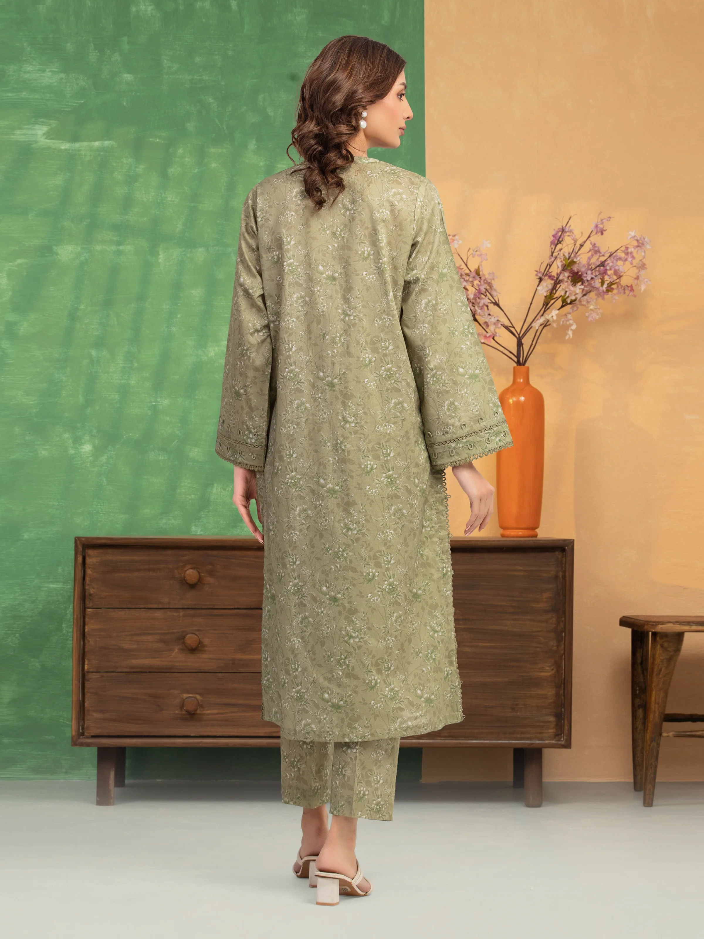 Unstitched Printed Lawn Shirt Trouser - EWU5A1-35690ST - Image 2
