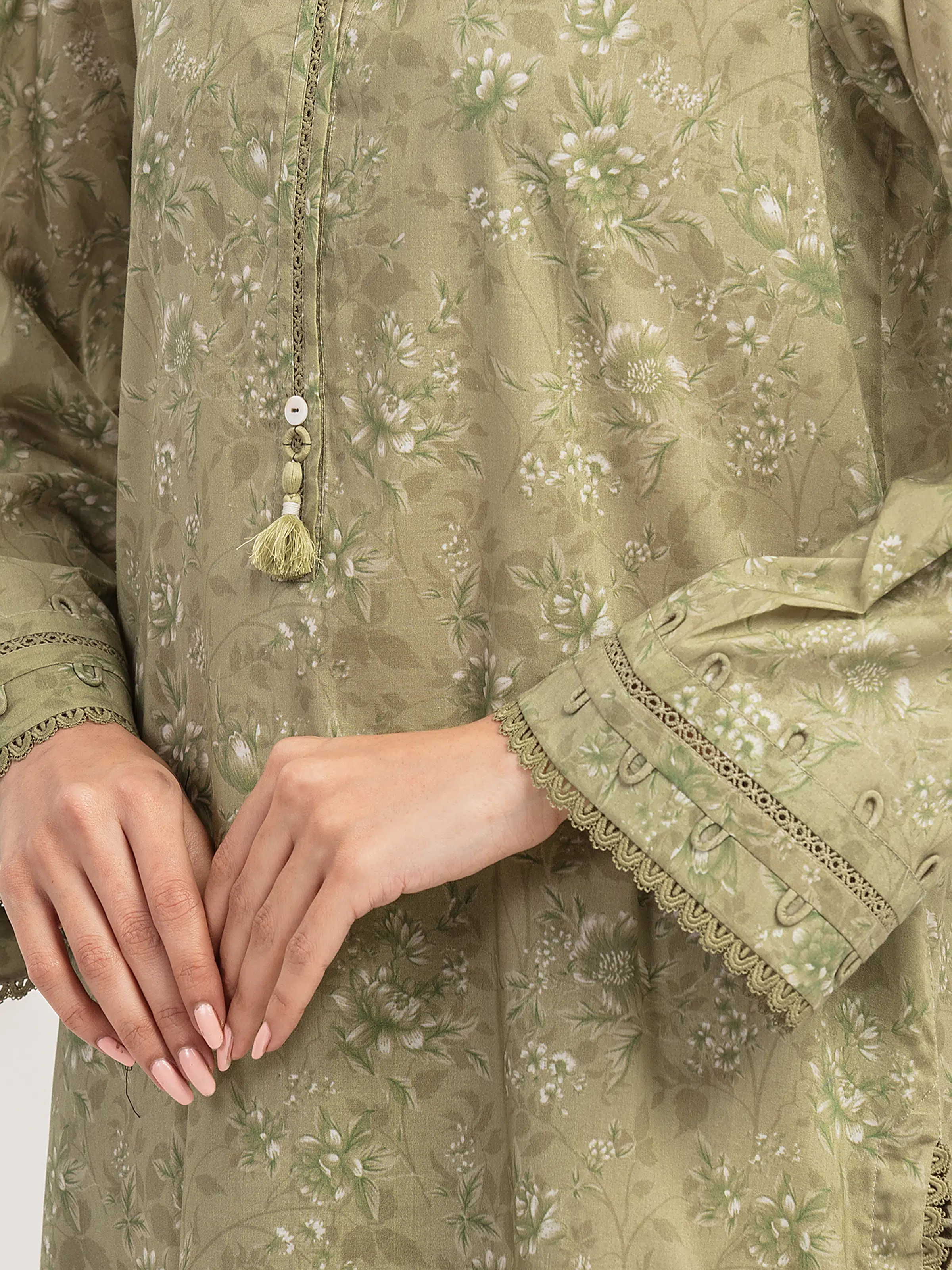 Unstitched Printed Lawn Shirt Trouser - EWU5A1-35690ST - Image 4