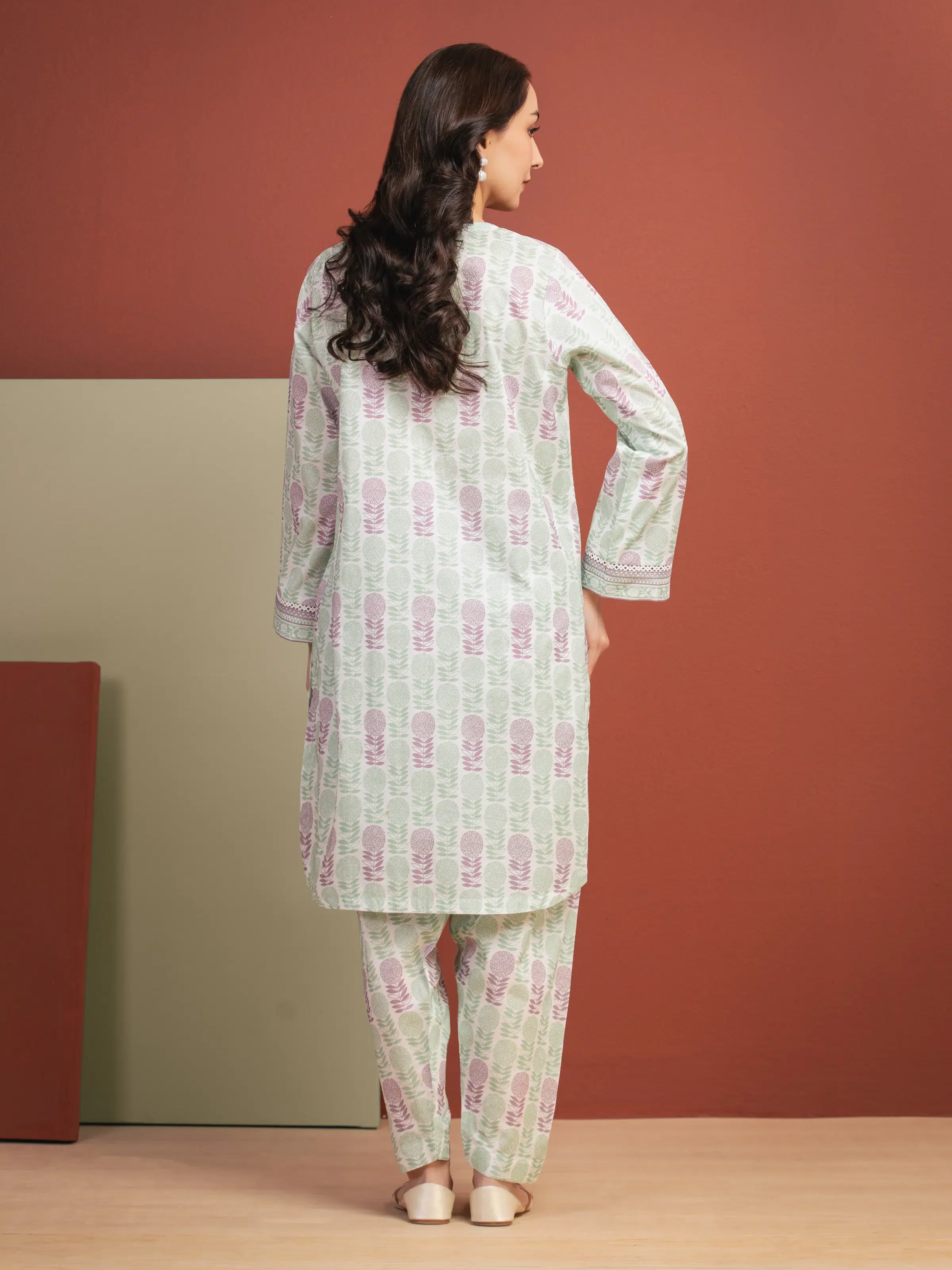 Unstitched Printed Lawn Shirt Trouser - EWU5A1-35704ST - Image 5