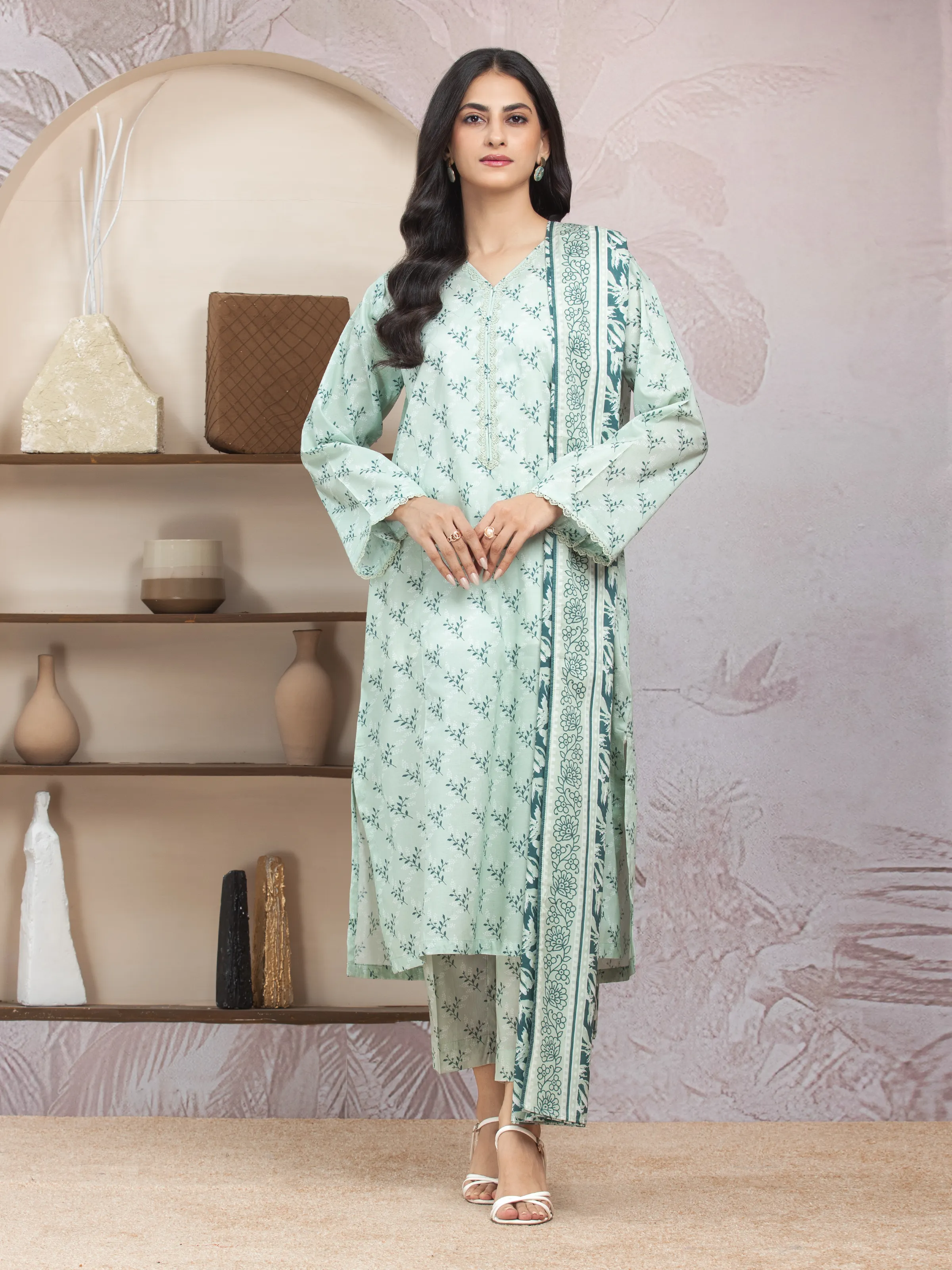 Unstitched Printed Lawn Suit - EWU5A1-35013-3P