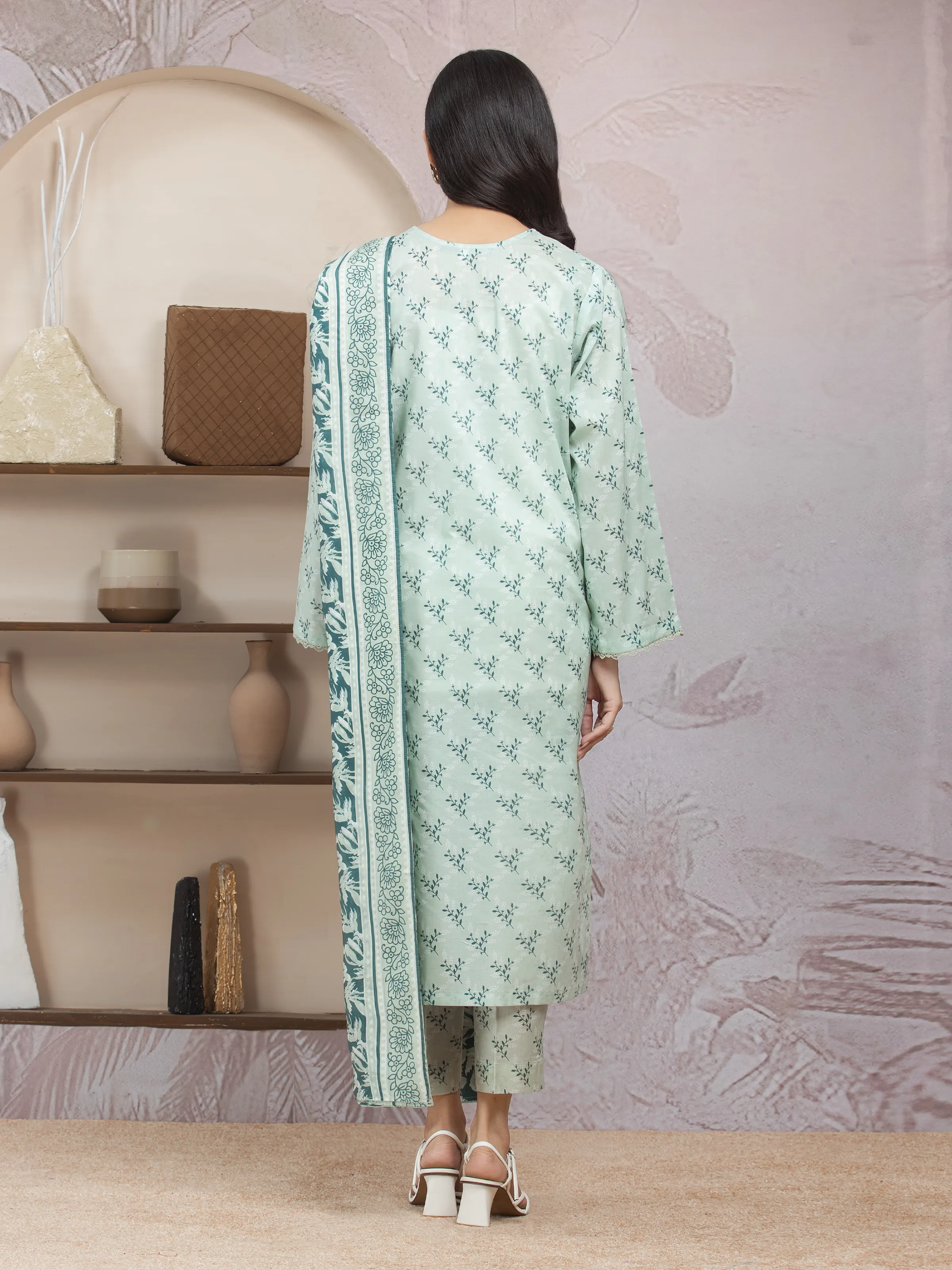 Unstitched Printed Lawn Suit - EWU5A1-35013-3P - Image 4