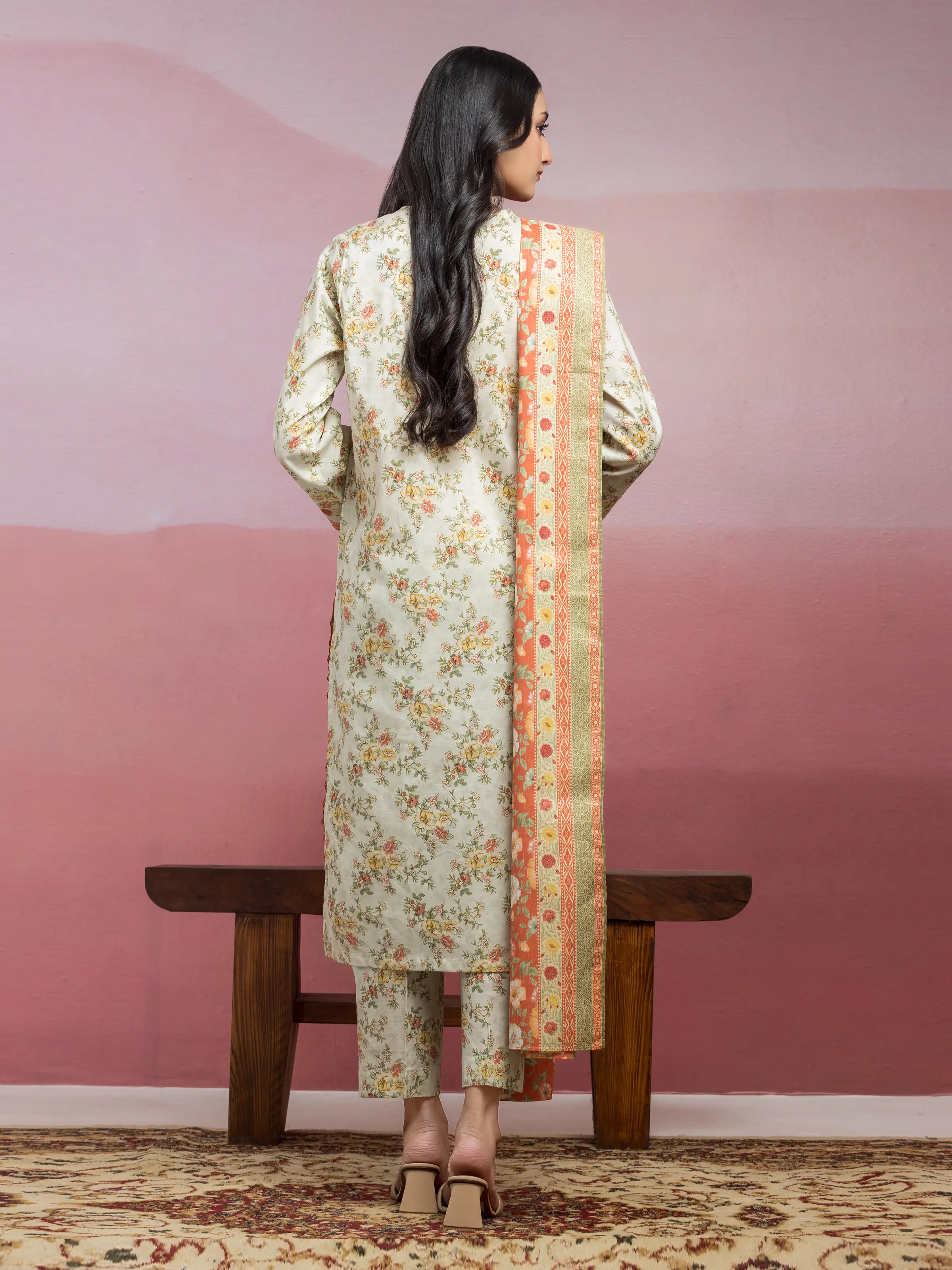 Unstitched Printed Lawn Suit - EWU5A1-35044-3P - Image 2