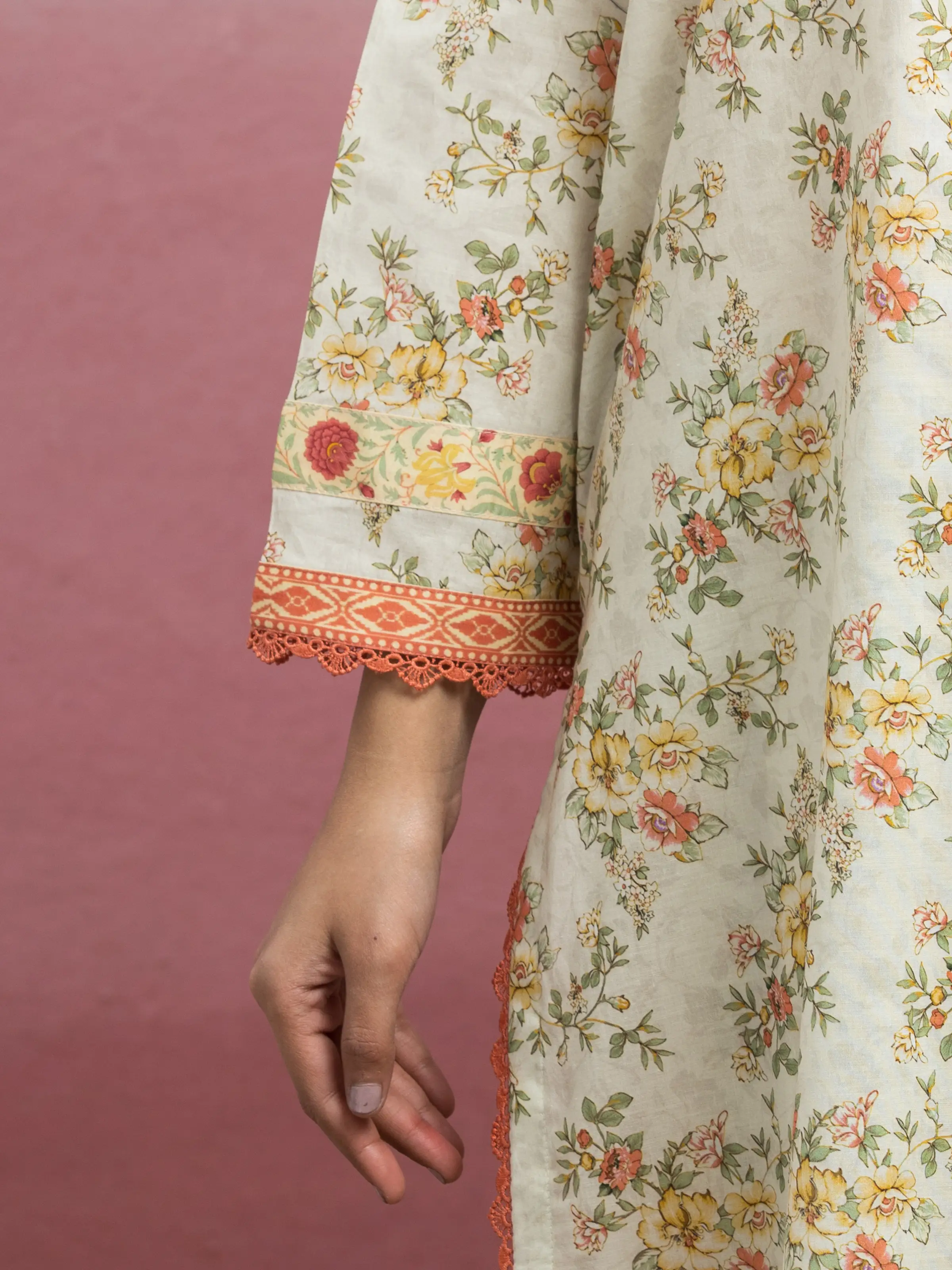 Unstitched Printed Lawn Suit - EWU5A1-35044-3P - Image 5
