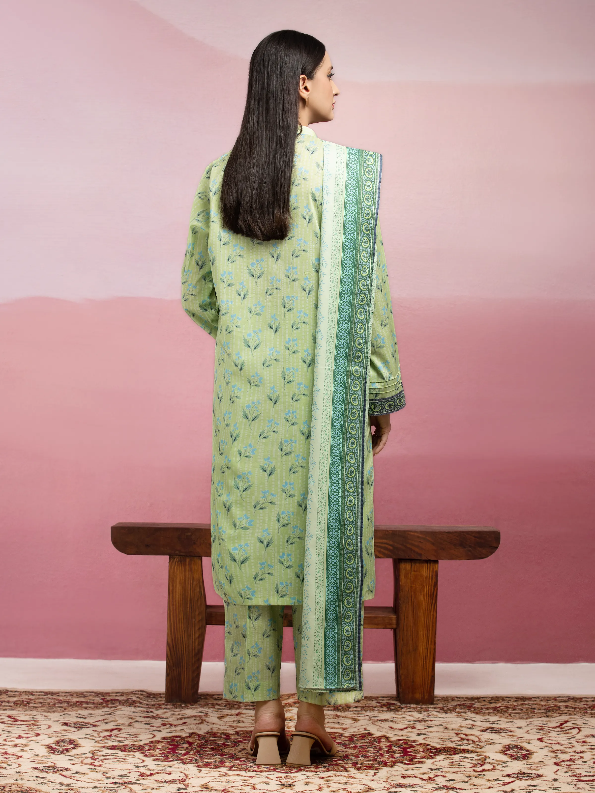 Unstitched Printed Lawn Suit - EWU5A1-35070-3P - Image 2