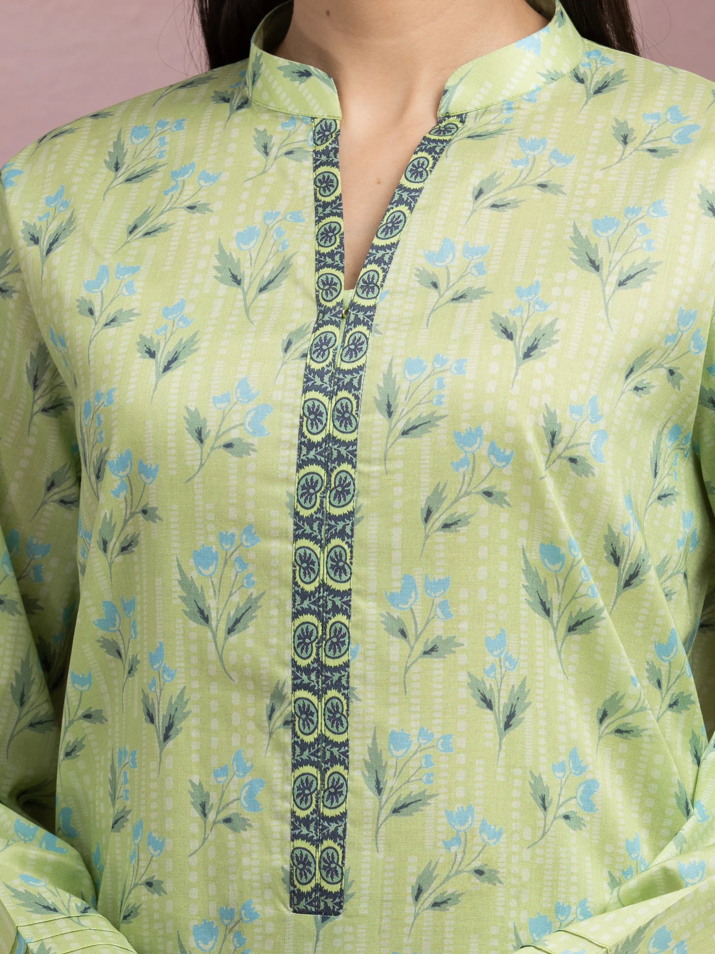 Unstitched Printed Lawn Suit - EWU5A1-35070-3P - Image 3