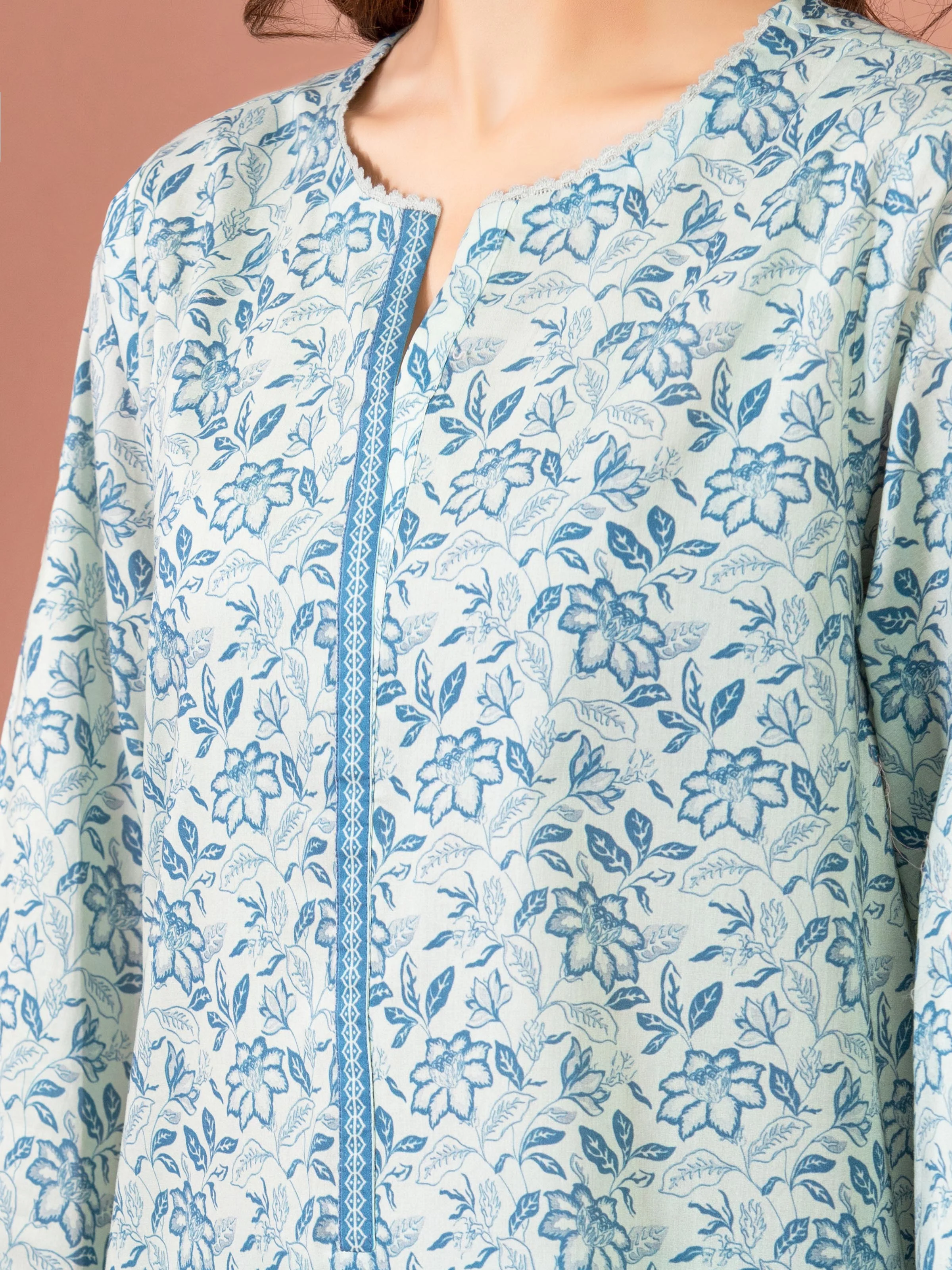 Unstitched Printed Lawn Suit - EWU5A1-35123-3P - Image 3